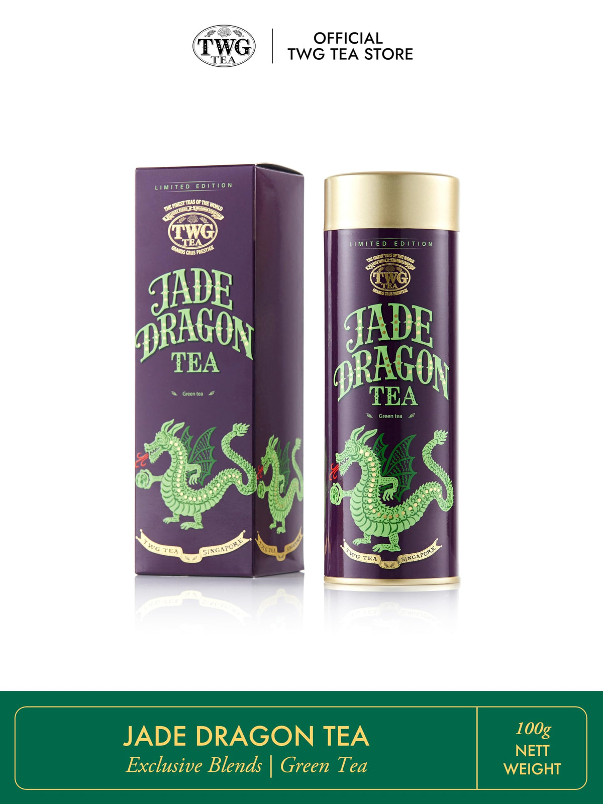 TWG Jade Dragon Green Tea - Loose Leaf Tea, 100 g