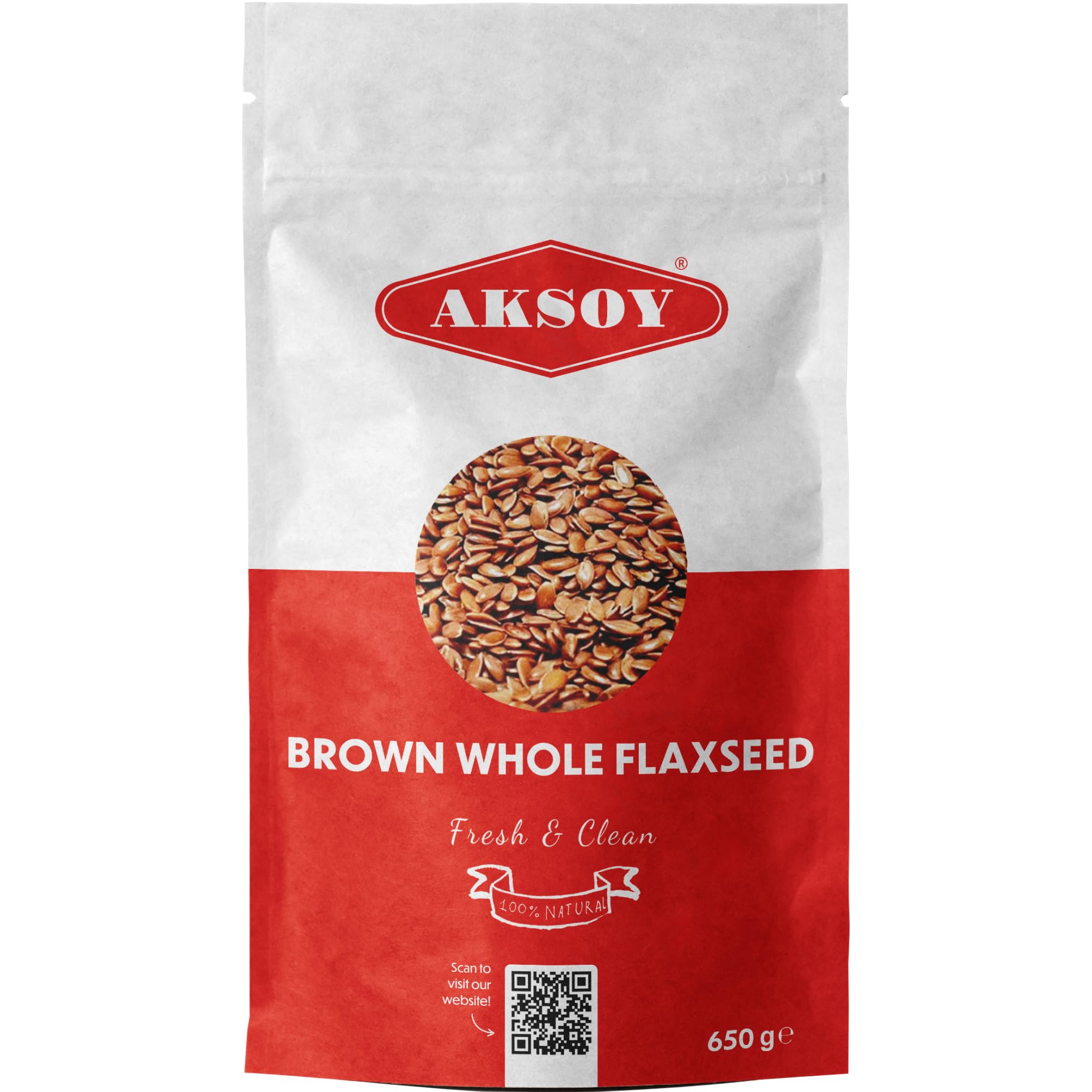 AKSOY Brown Whole Flaxseed (Linseed) - Rich in Omega-3 & Lignans | 650g 1