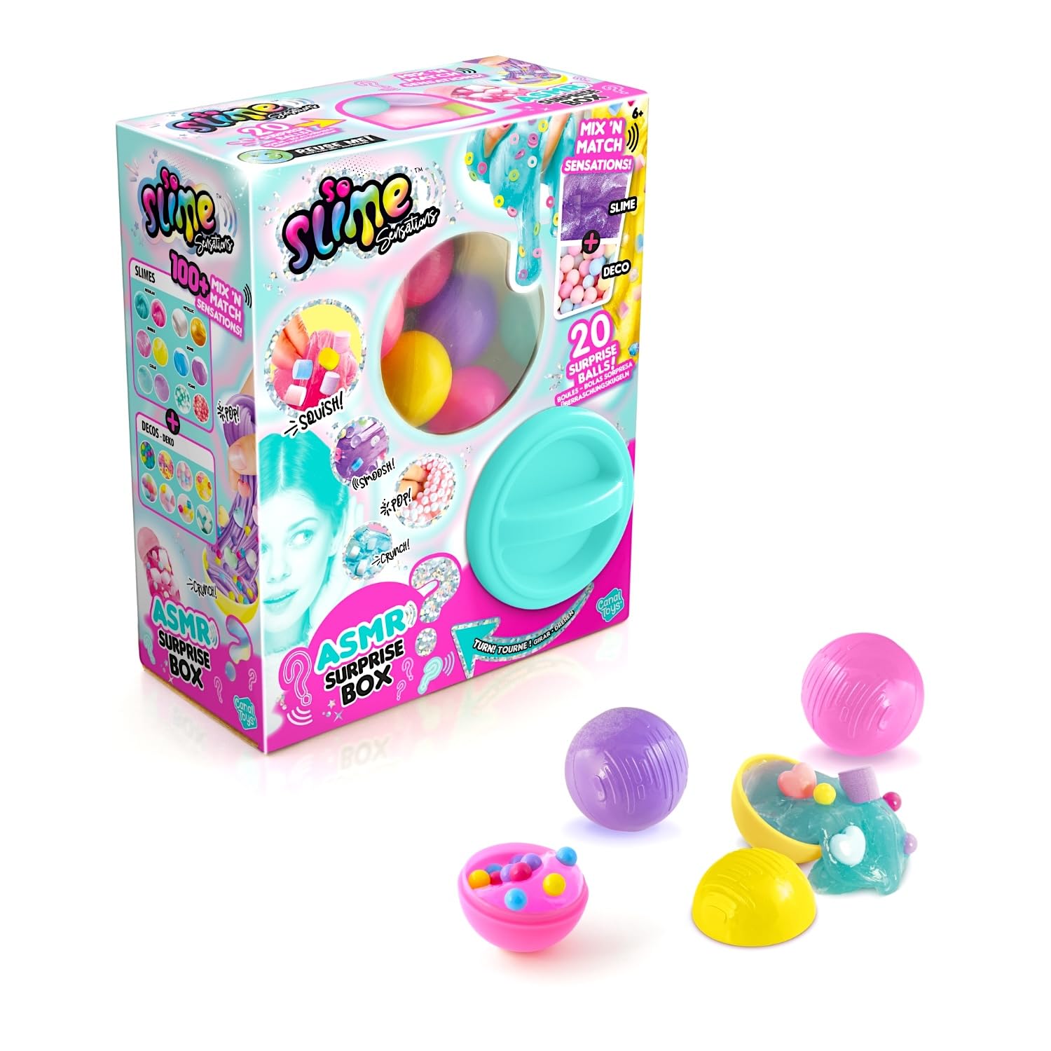 So Slime Sensations Surprise ASMR Box - Slime Dispenser with 20 Mix & Match Slime Balls 1