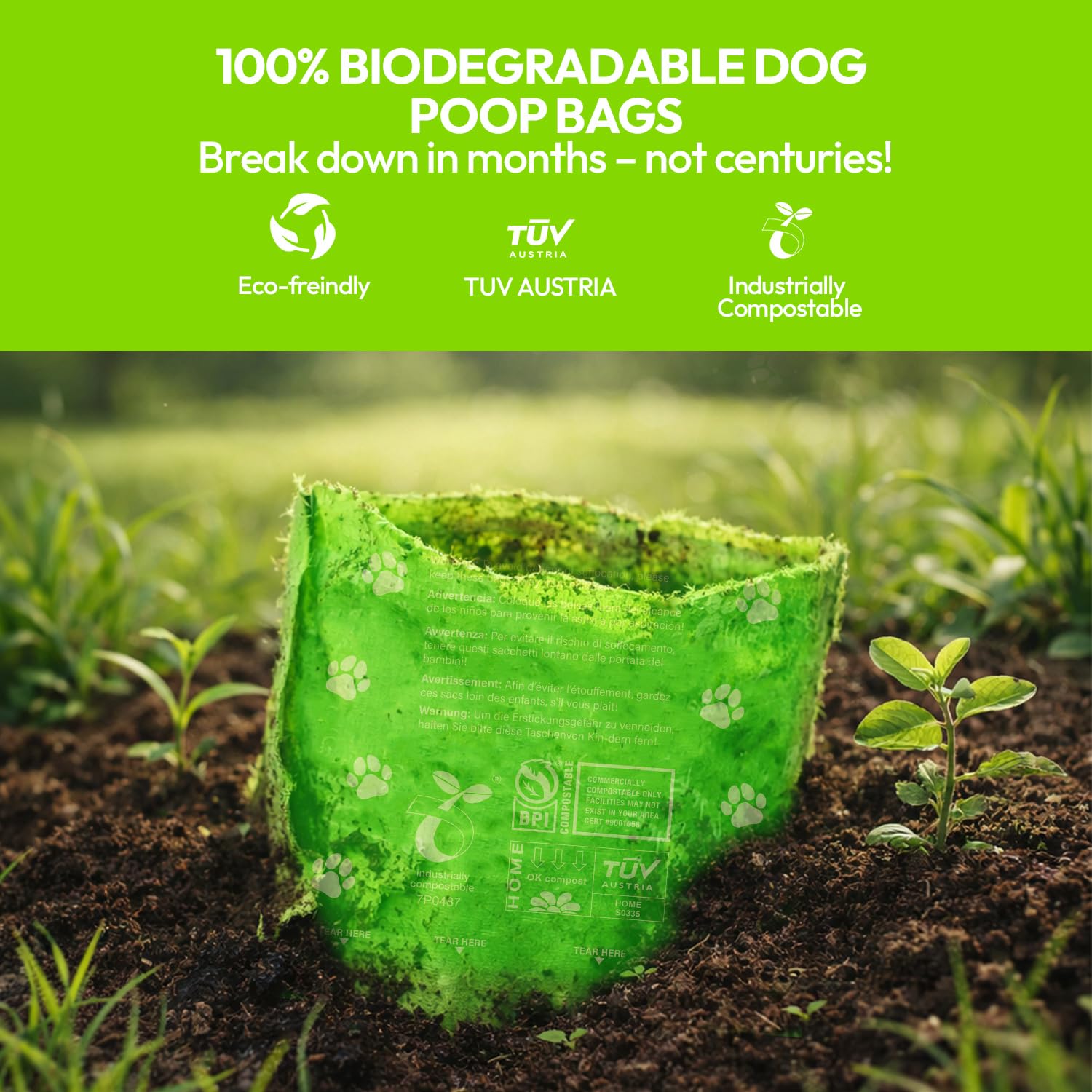 CareBee Dog Poo Bags - 300 Unscented Leak-Proof Rolls | Extra Thick | Recyclable 4