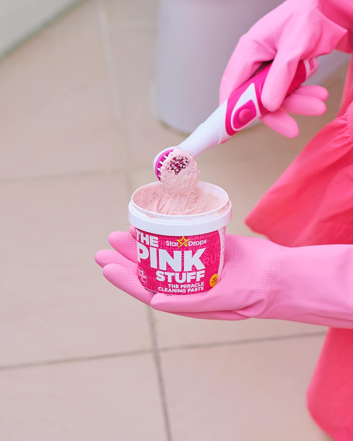 Stardrops - The Pink Stuff Miracle Scrubber Kit with Electric Tool & 4 Brush Heads 3