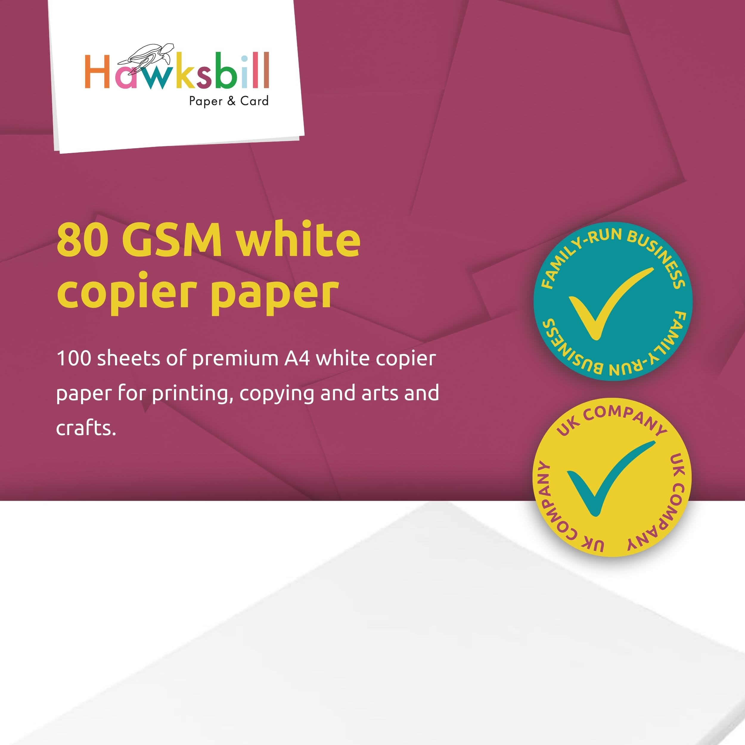 Hawksbill Pale Yellow Copy Paper - 80 GSM A4 | 100 Sheets | Dyslexia-Friendly
