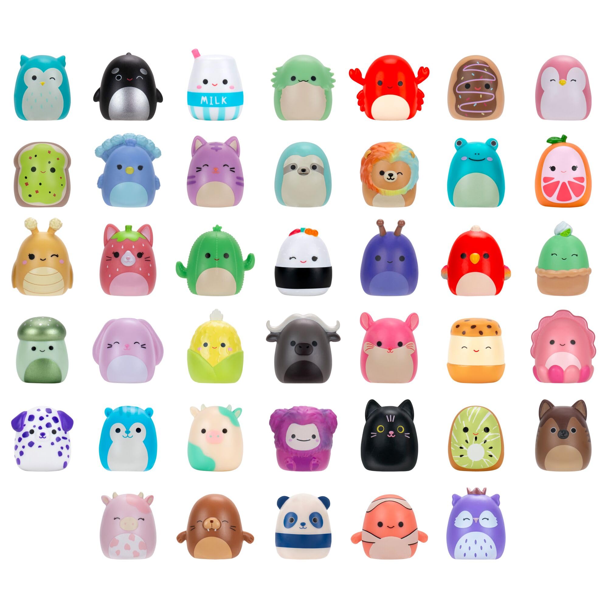 Squish-a-longs Mini-Squish Multipack with 2 Clip-a-longs and 40 Mini Figures – Saku the Hawaiian Pizza & Wendy the Frog Themed Carrying Cases 11