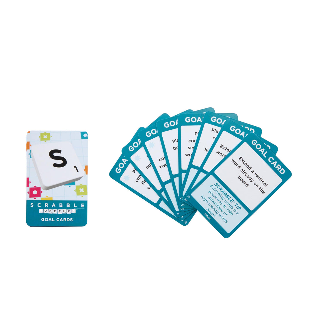 Mattel Games Scrabble Board Game with Two Ways to Play – Double-Sided Board & 50 Goal Cards – UK Version (HWD43)