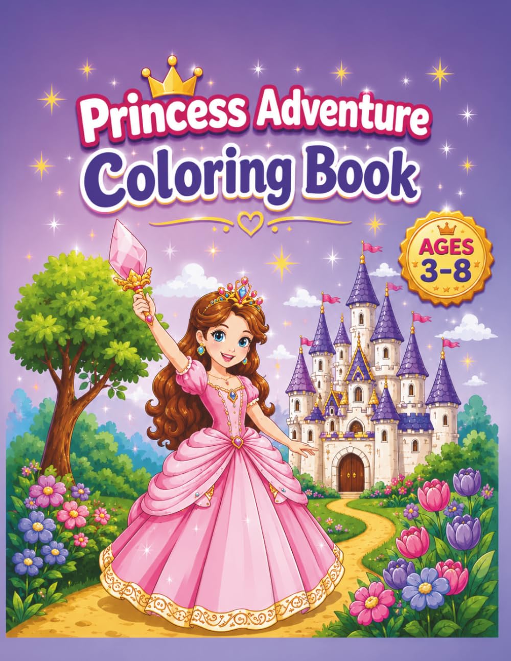 GK Coloring Books Princess Adventure Coloring Book - Large Print Paperback for Kids Ages 3-8