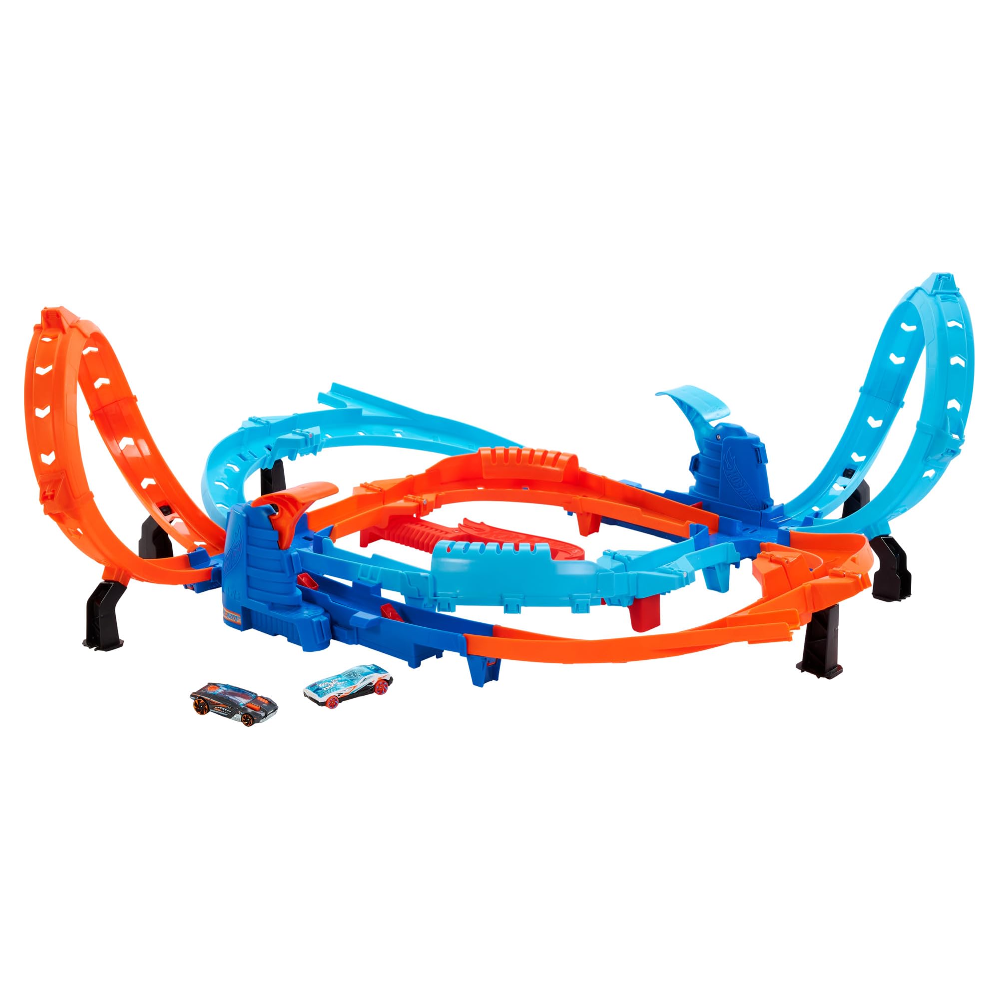 Hot Wheels Ultra Hots Blast Launch Face-Off Track Set - 2 Car Race & Crash Playset for Kids 12