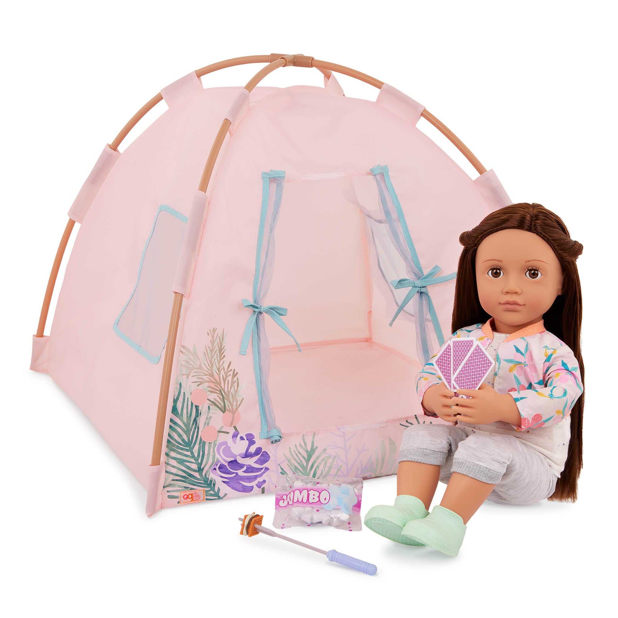 Our Generation Camping Nights - 18-Inch Doll Tent Playset with Accessories