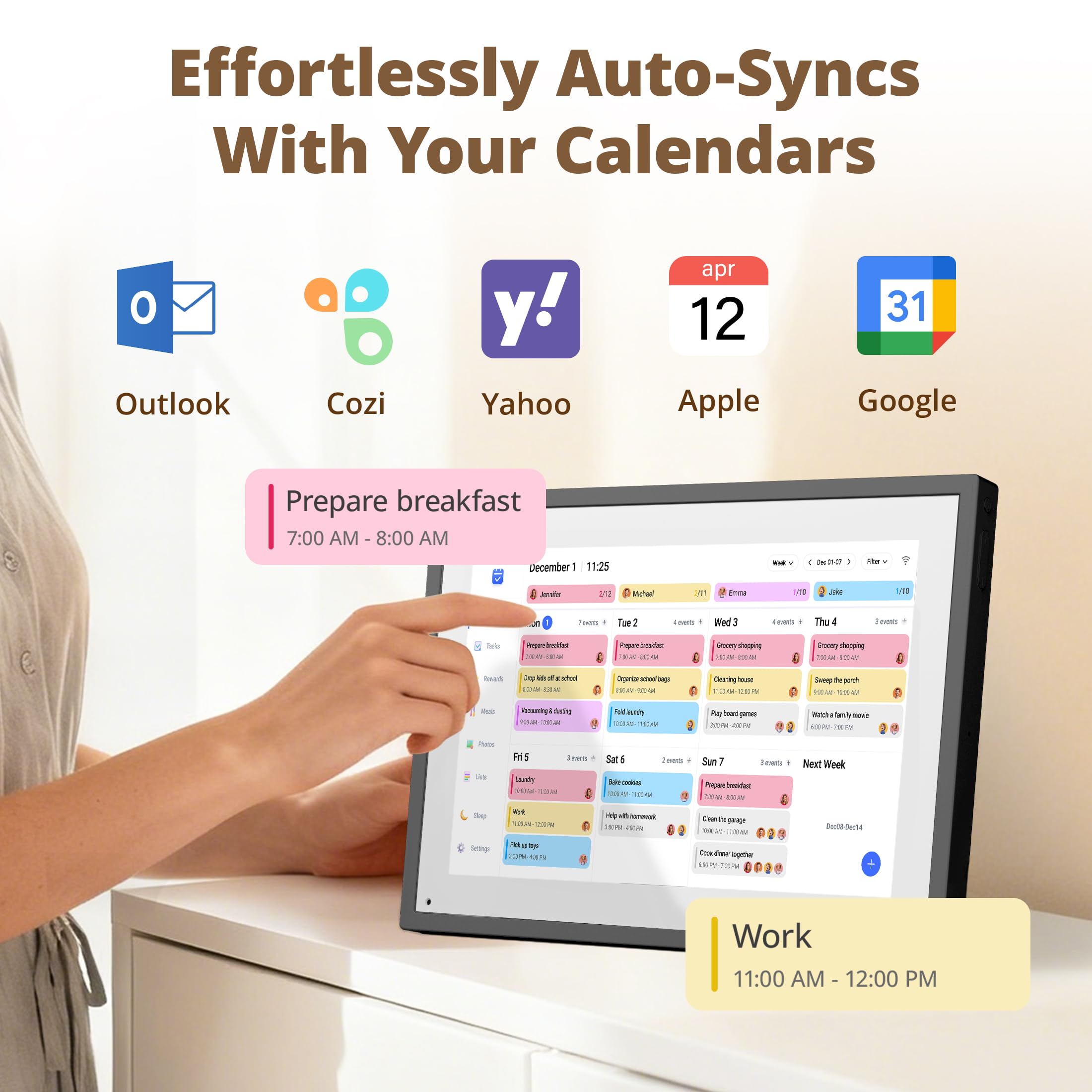 Dragon Touch 10.1" Digital Wall Calendar 2026 Family Planner | 1080P HD | 32GB Storage 2