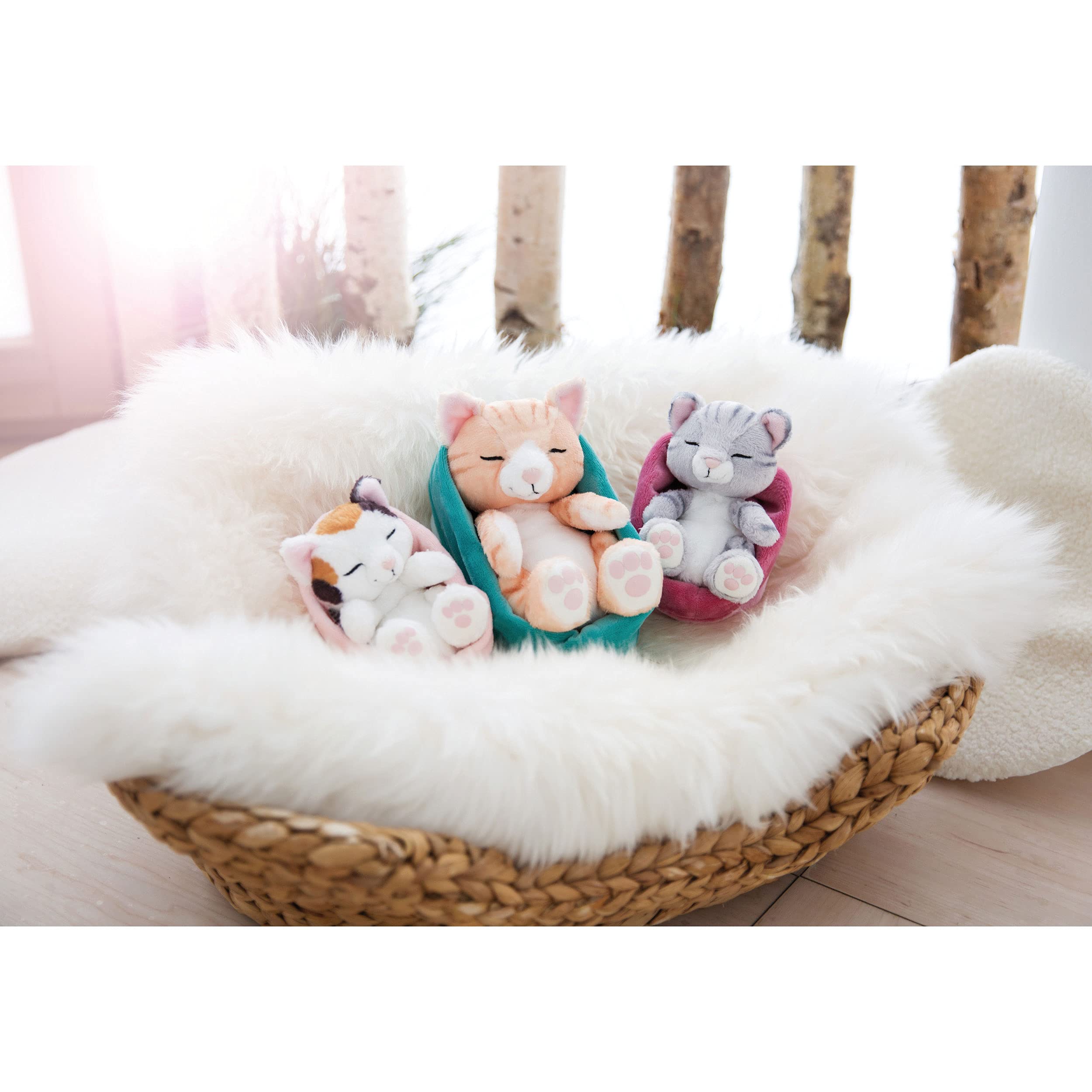 NICI Soft Toy Cat in Blue-Green Basket - Cuddly Plush Kitten for Babies & Kids 4