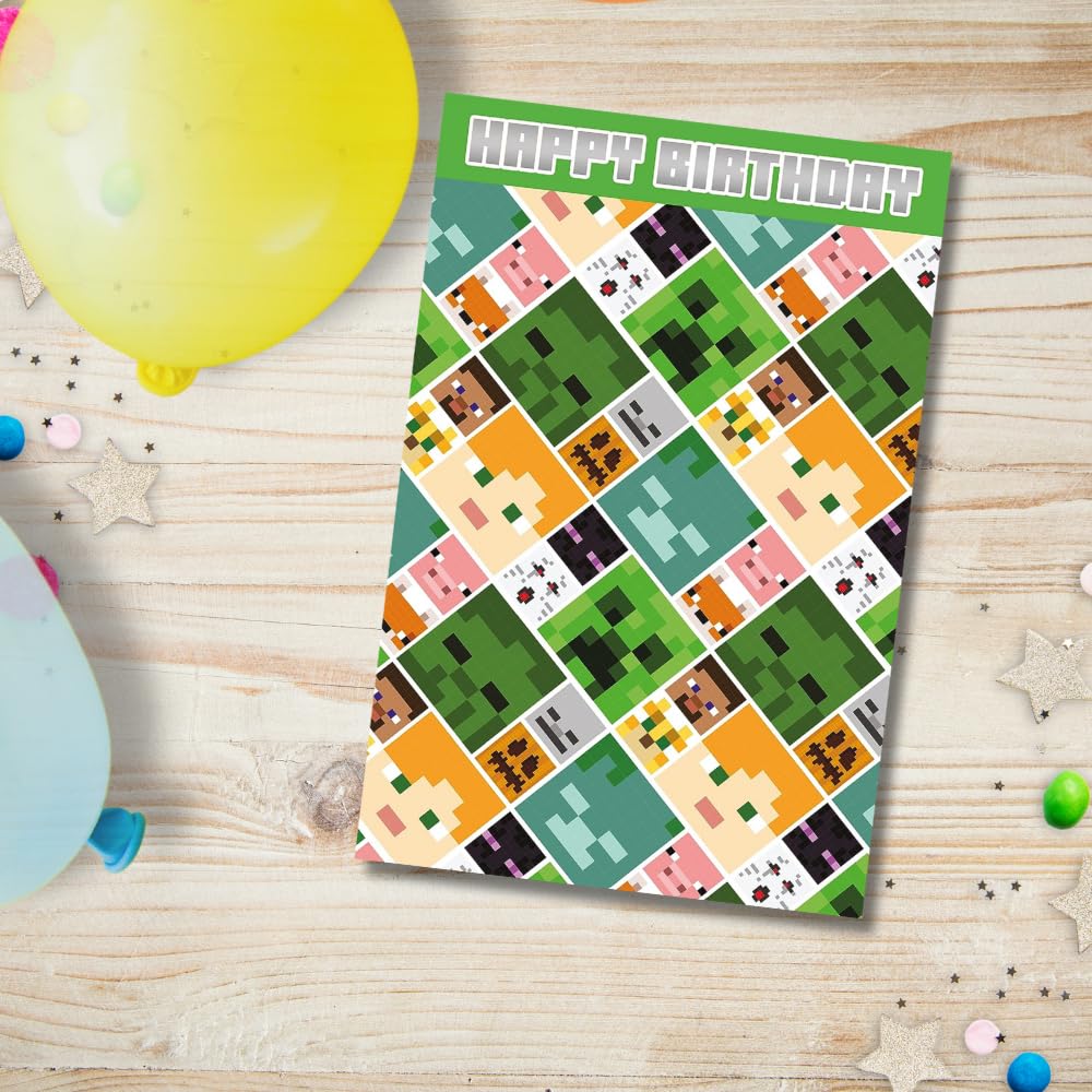 Danilo Promotions LTD Minecraft Birthday Card - Officially Licensed | FSC Certified Paper | 210 x 290 mm 5