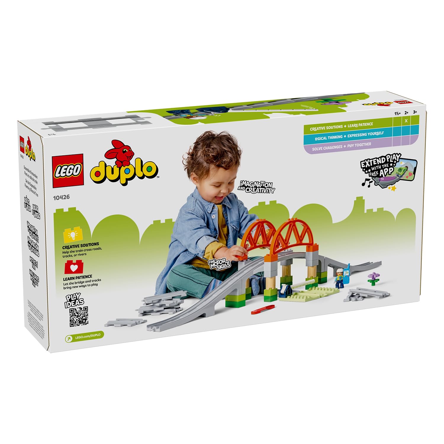 LEGO DUPLO Train Bridge and Tracks Expansion Set - Educational Building Toy for Toddlers 2+ 6