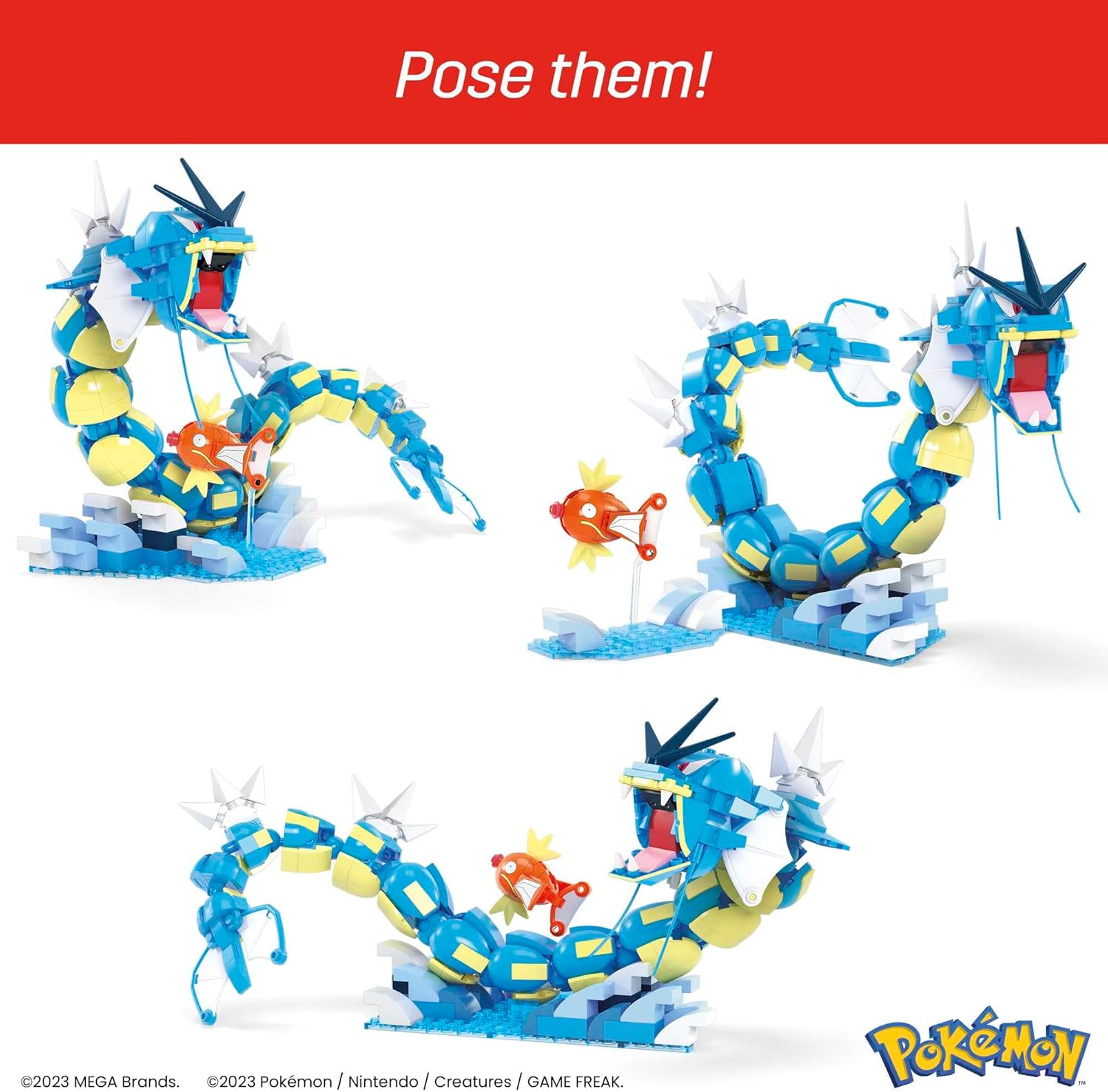 MEGA Pokémon Action Figure Building Toys Set for Kids, Magikarp Evolution Set wi 4