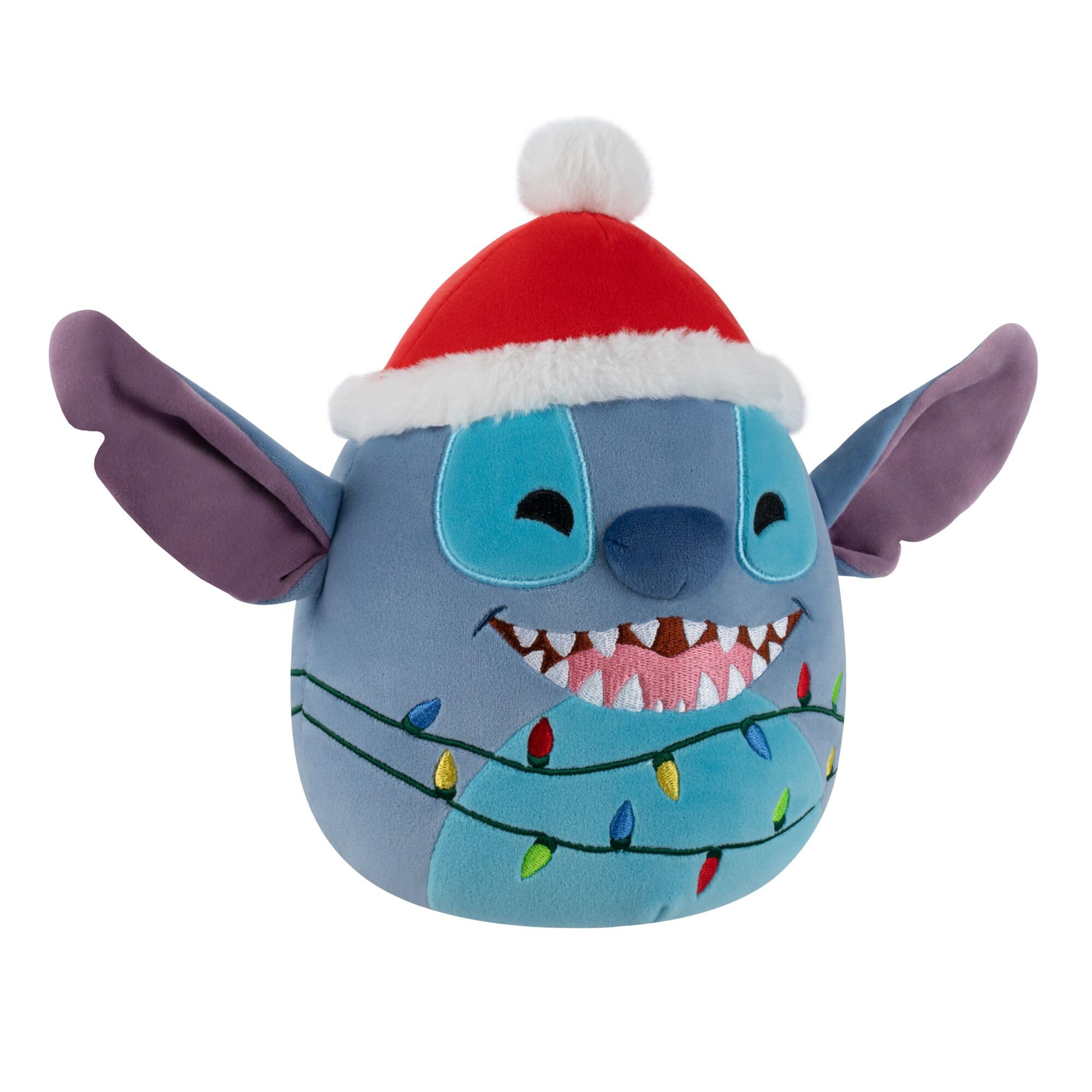 Squishmallows 8-Inch Holiday Stitch with Santa Hat - Disney Plush Toy 3