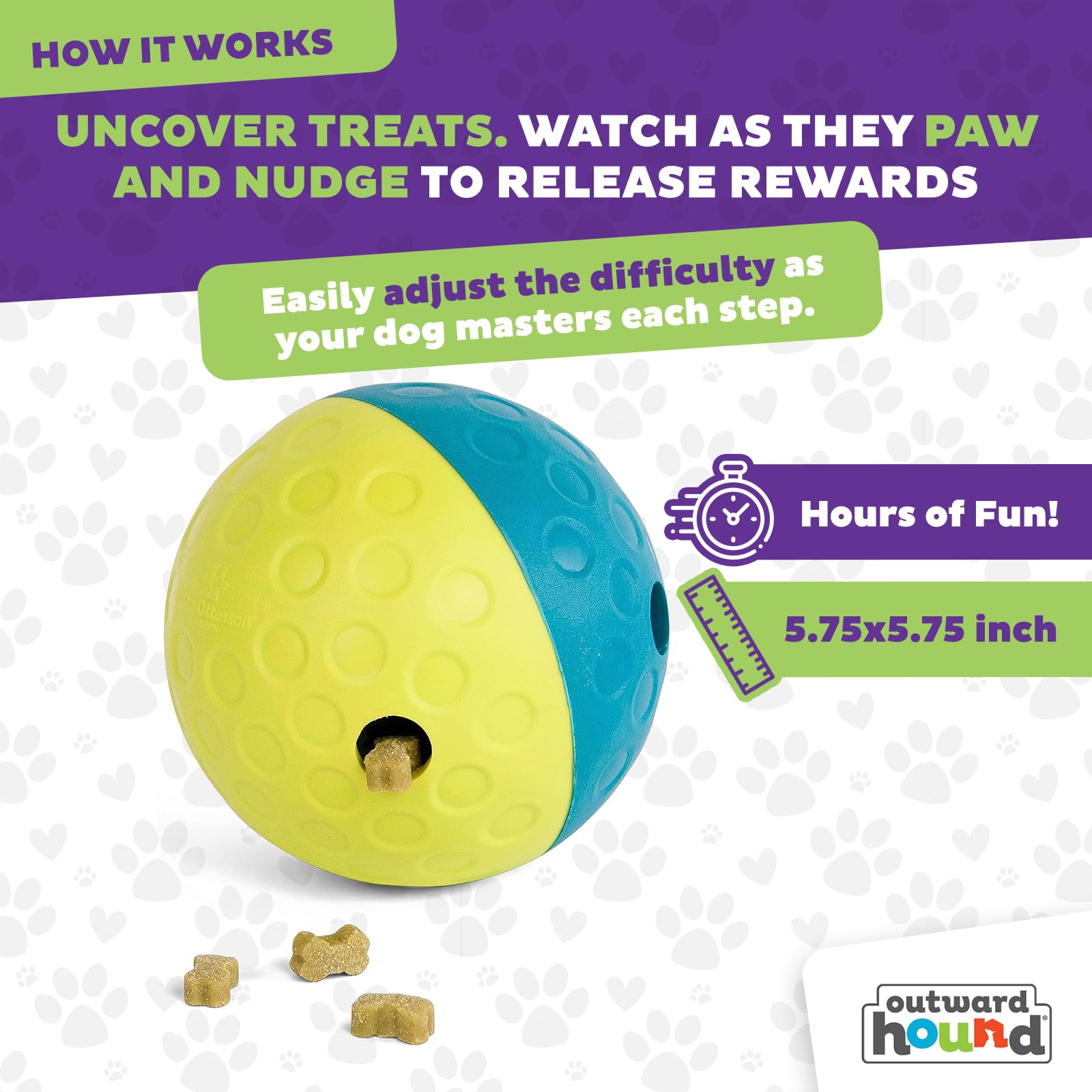Outward Hound Treat Tumble Interactive Dog Toy - Beginner Level 1 Puzzle | Blue | Large 6