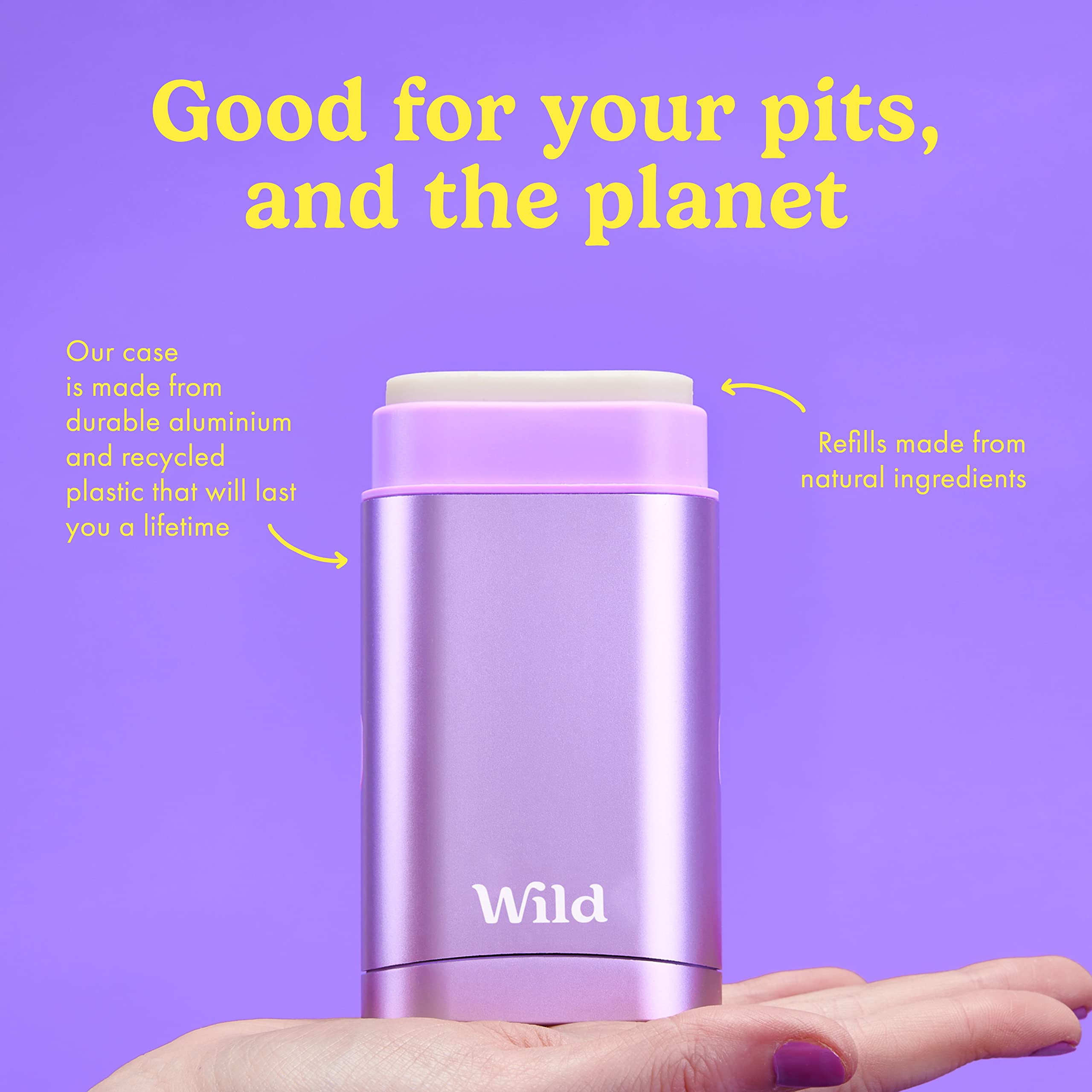Wild Natural Refillable Deodorant - Coconut & Vanilla Scent | 24H Protection | Vegan 2
