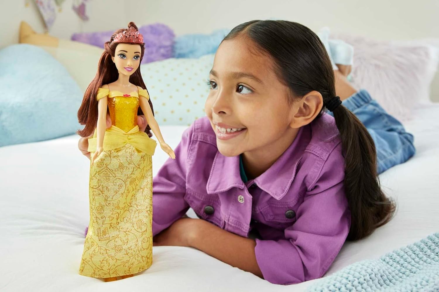 Disney Princess Belle Posable Fashion Doll - Sparkling Movie-Inspired Outfit & Accessories 4