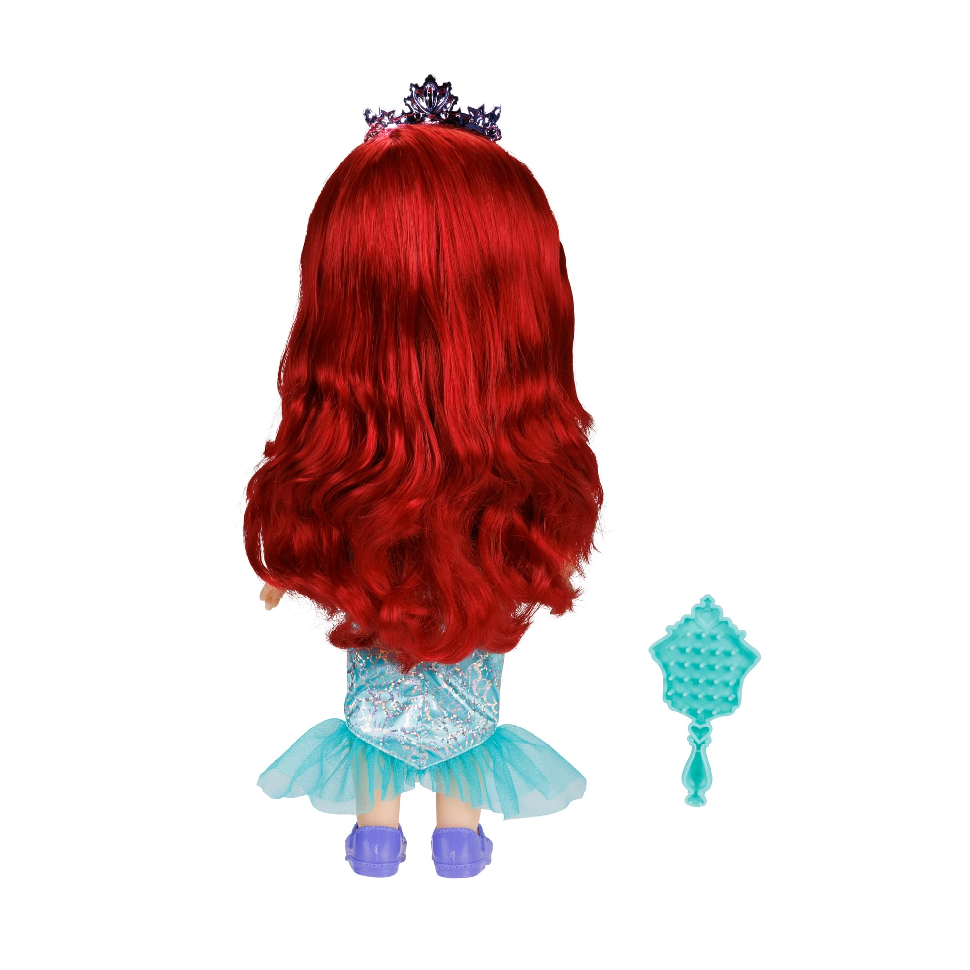 Disney Princess Ariel Doll - 14"/35cm Tall, Articulated, Platinum Holofoil Dress, Tiara, Shoes & Brush | Ages 3+ 2