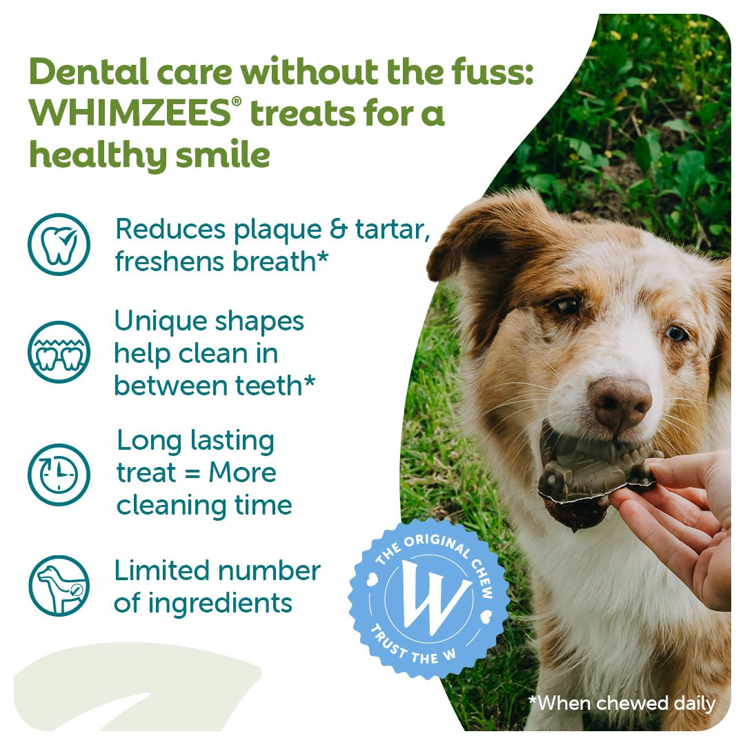 WHIMZEES Alligator Dental Sticks for Small Dogs (7-12kg) - 24 Count | Reduces Plaque by 80% | Vegetarian 2