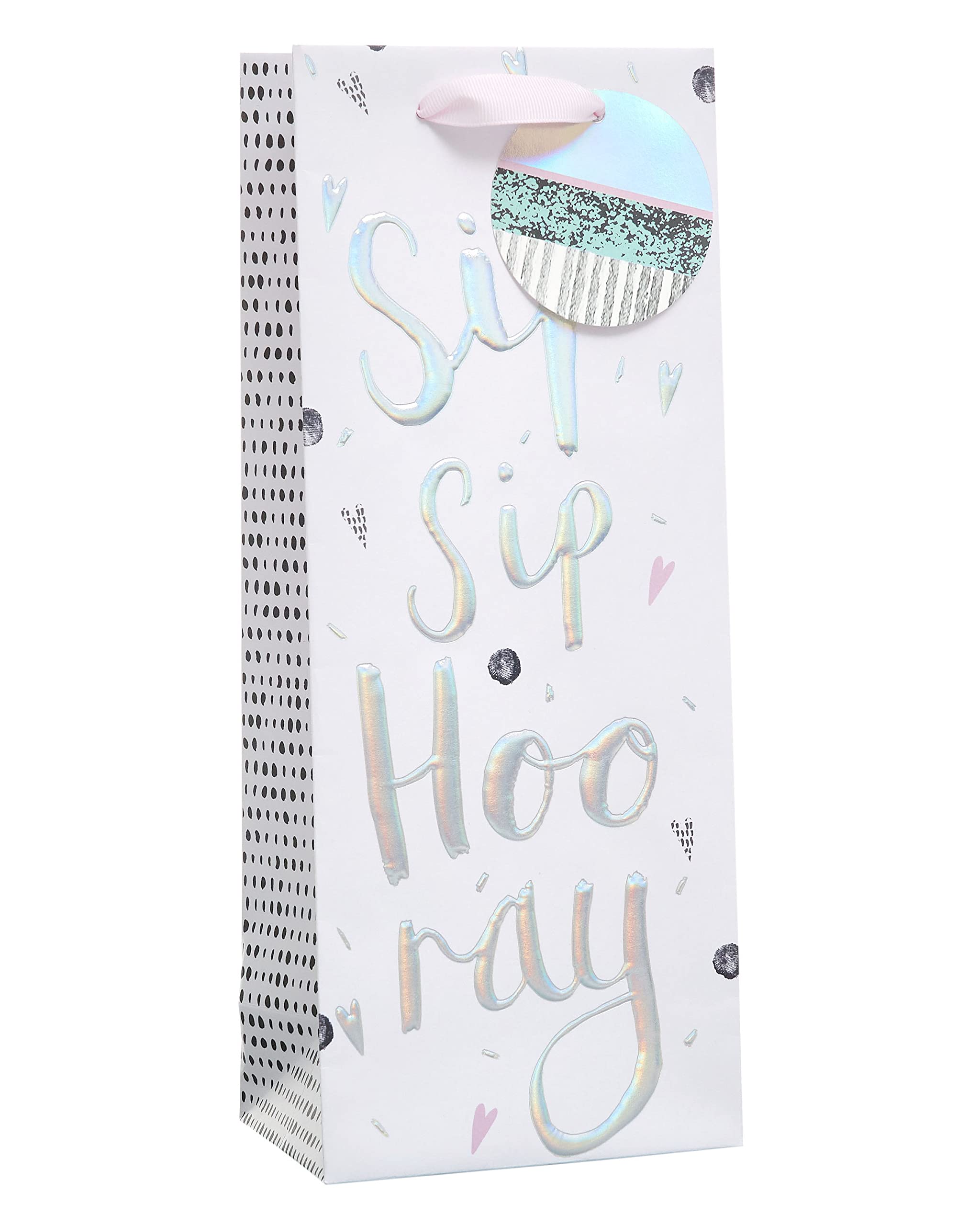 UK Greetings Love Heart Bottle Bag - FSC Certified | 13.3 x 32.7 x 8.3 cm