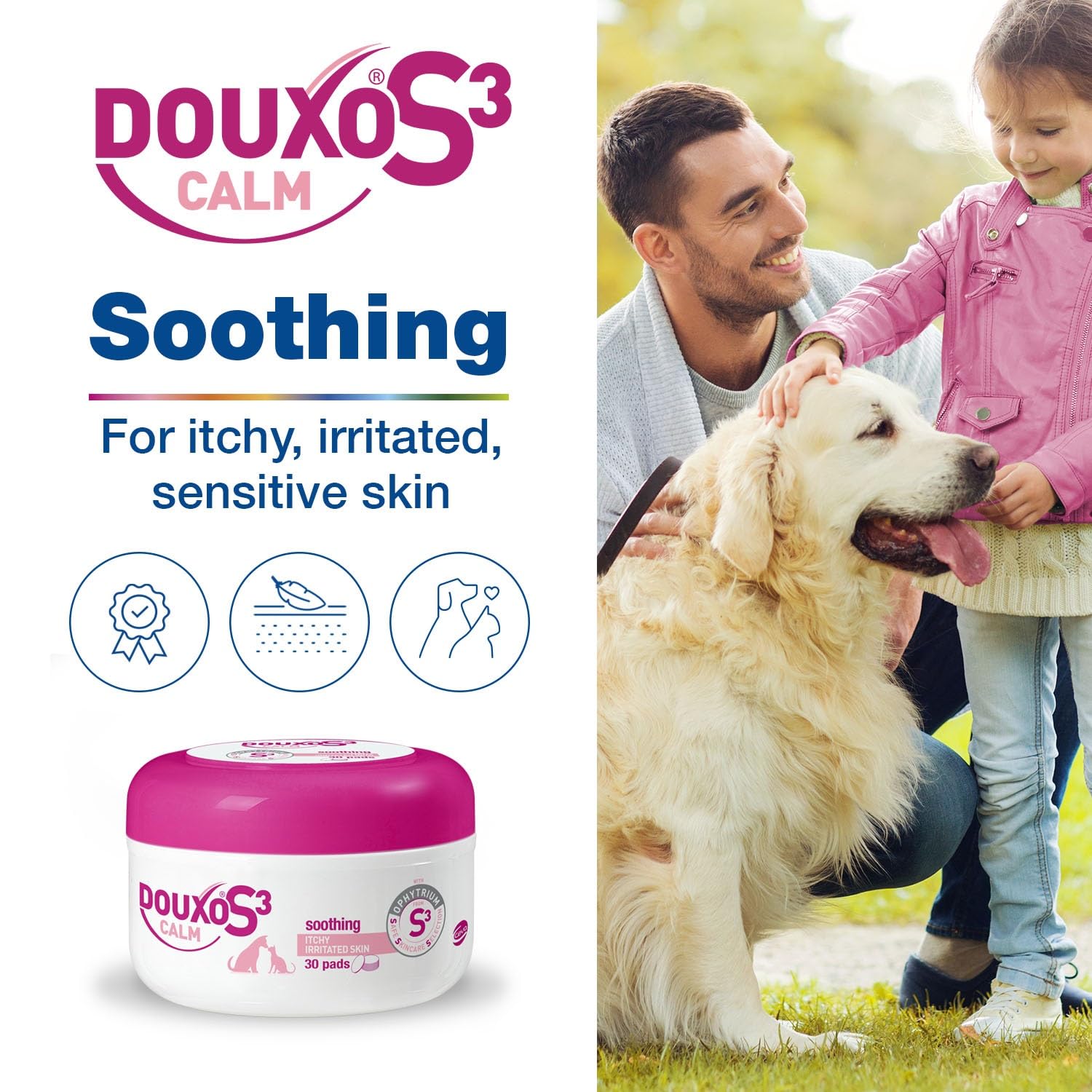 Douxo S3 Calm Pads - Itch Relief & Hydration for Dogs | Ophytrium Enriched | Vanilla Scent 2
