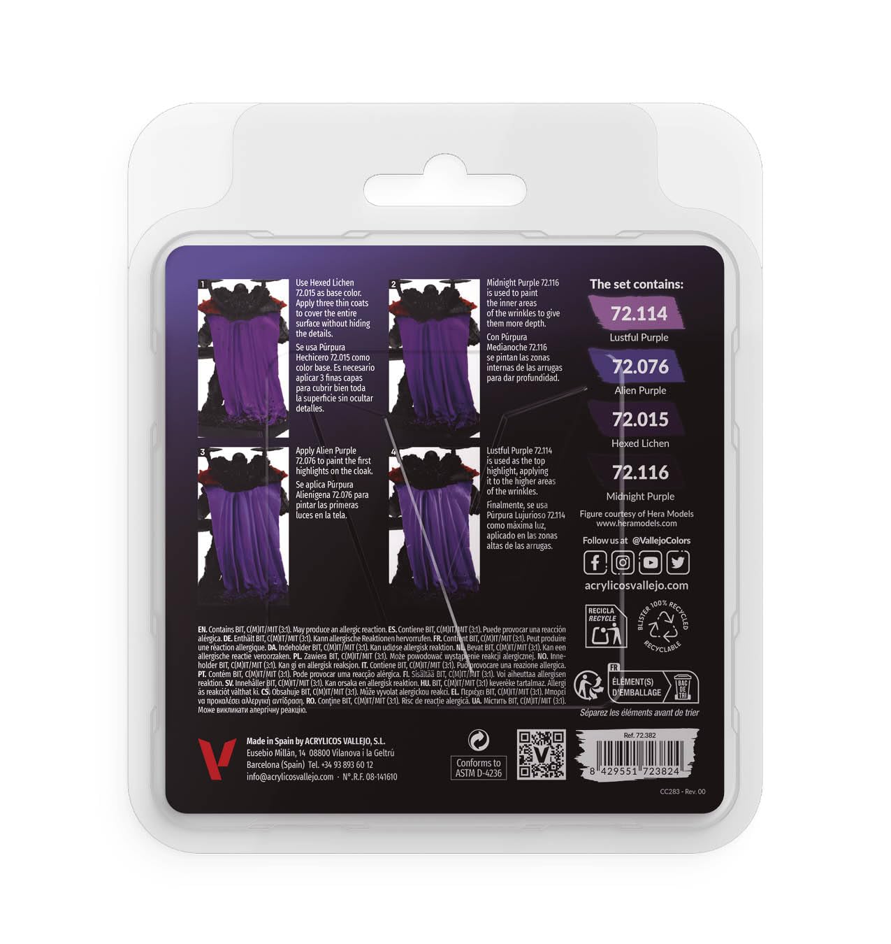 Vallejo Game Color Acrylic Paint Set - Purple Colors (4 x 18ml Bottles) 2