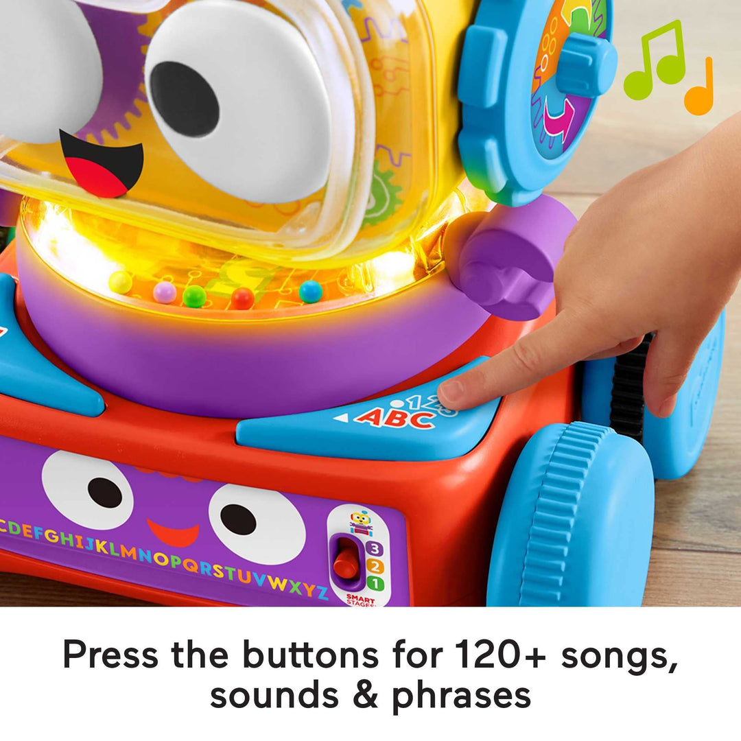 Fisher-Price 4-in-1 Ultimate Learning Bot, giocattolo elettronico di attività con luci, musica e contenuti educativi per neonati e bambini