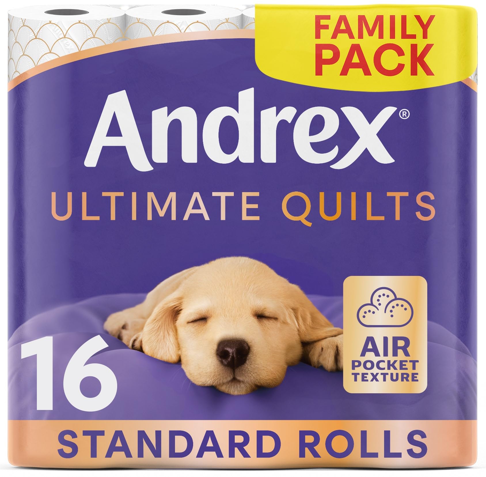 Andrex Supreme Quilts Toilet Roll - 16 Rolls, 3-Ply, Soft, Unscented 1