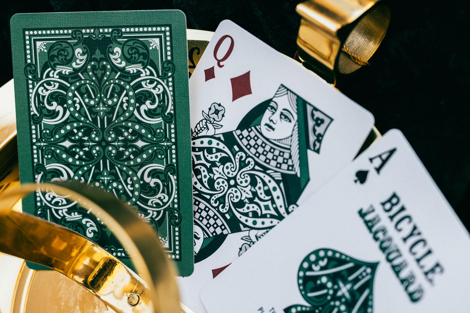 Bicycle Jacquard Playing Cards - Green Deck | Air Cushion Finish | Cardstock 7