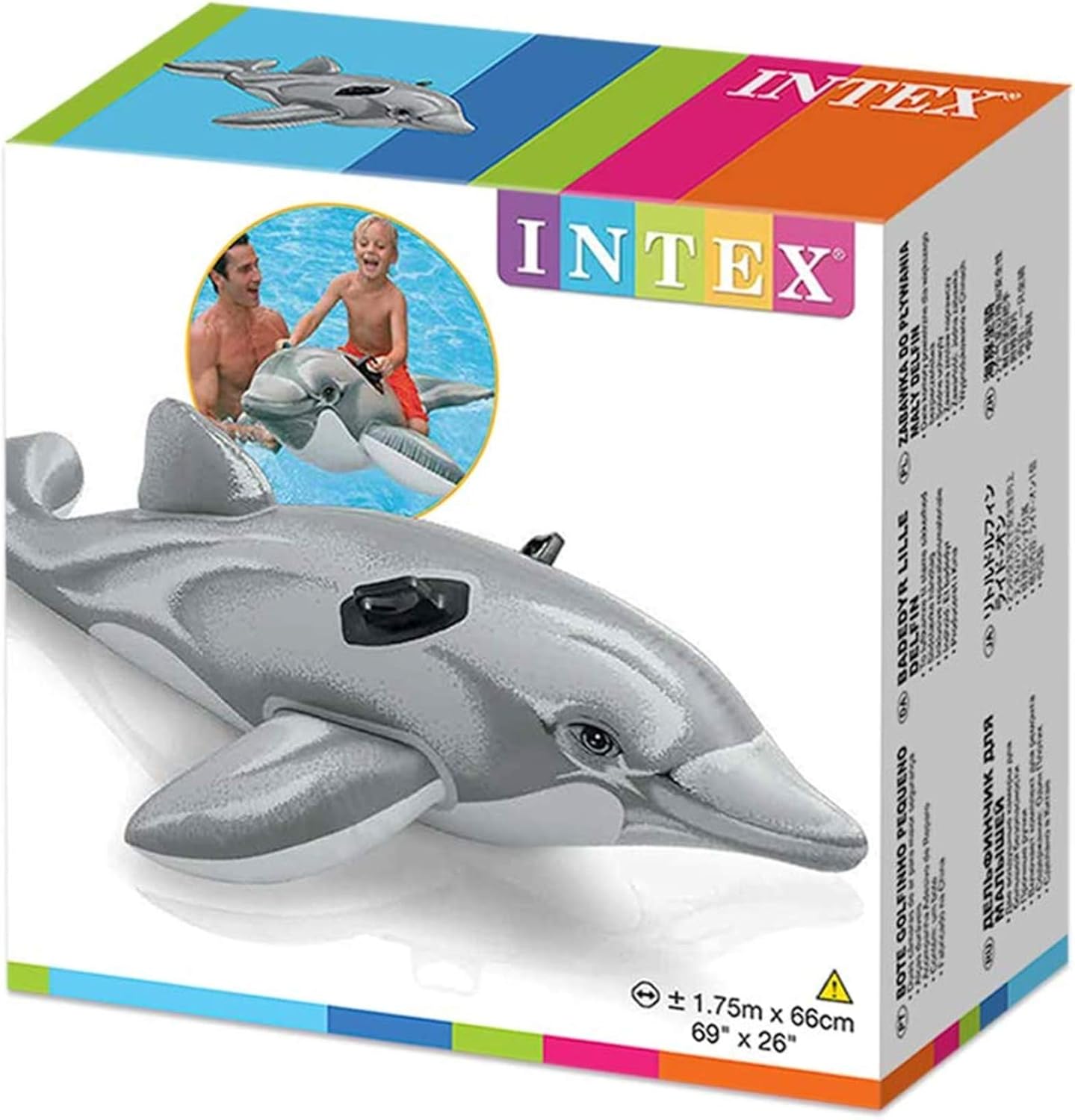 Intex Lil' Dolphin Ride-On Inflatable - Grey 5