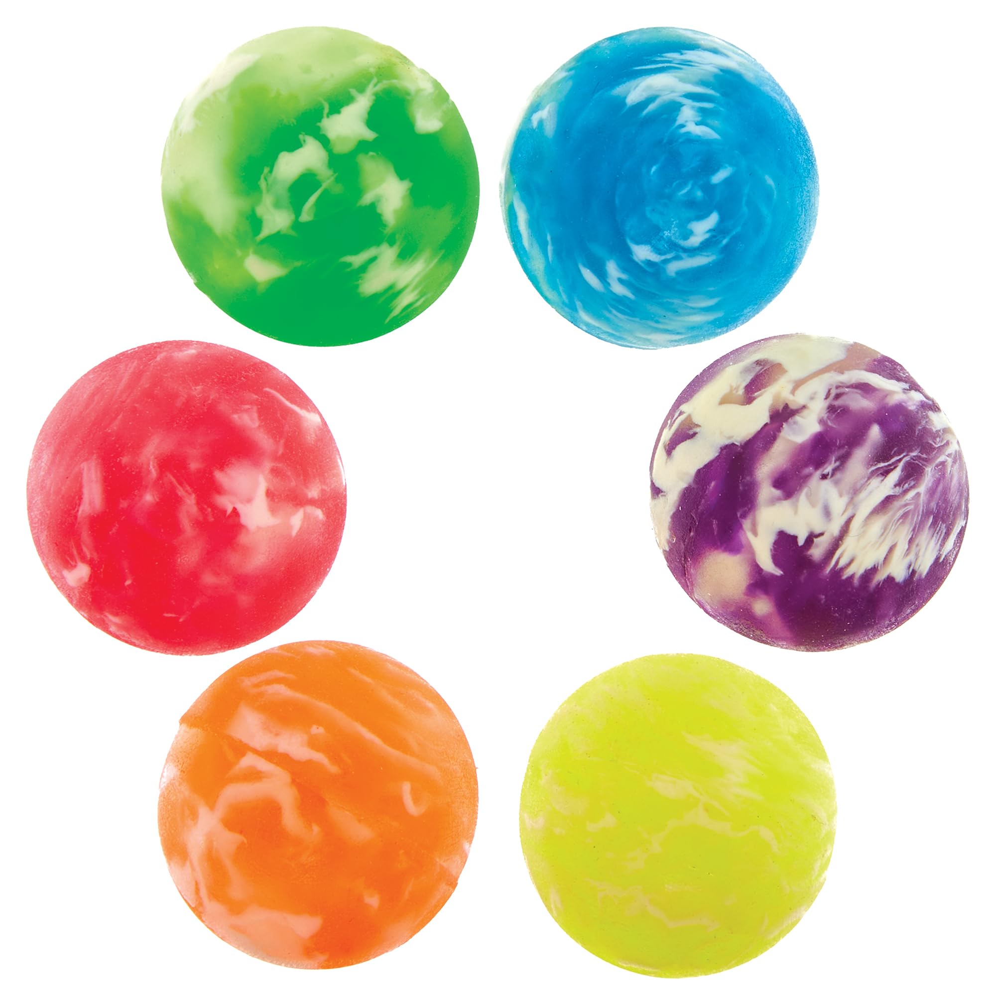 Baker Ross Marble Bouncy Balls - Pack of 12, 27mm Diameter | Assorted Colours 1