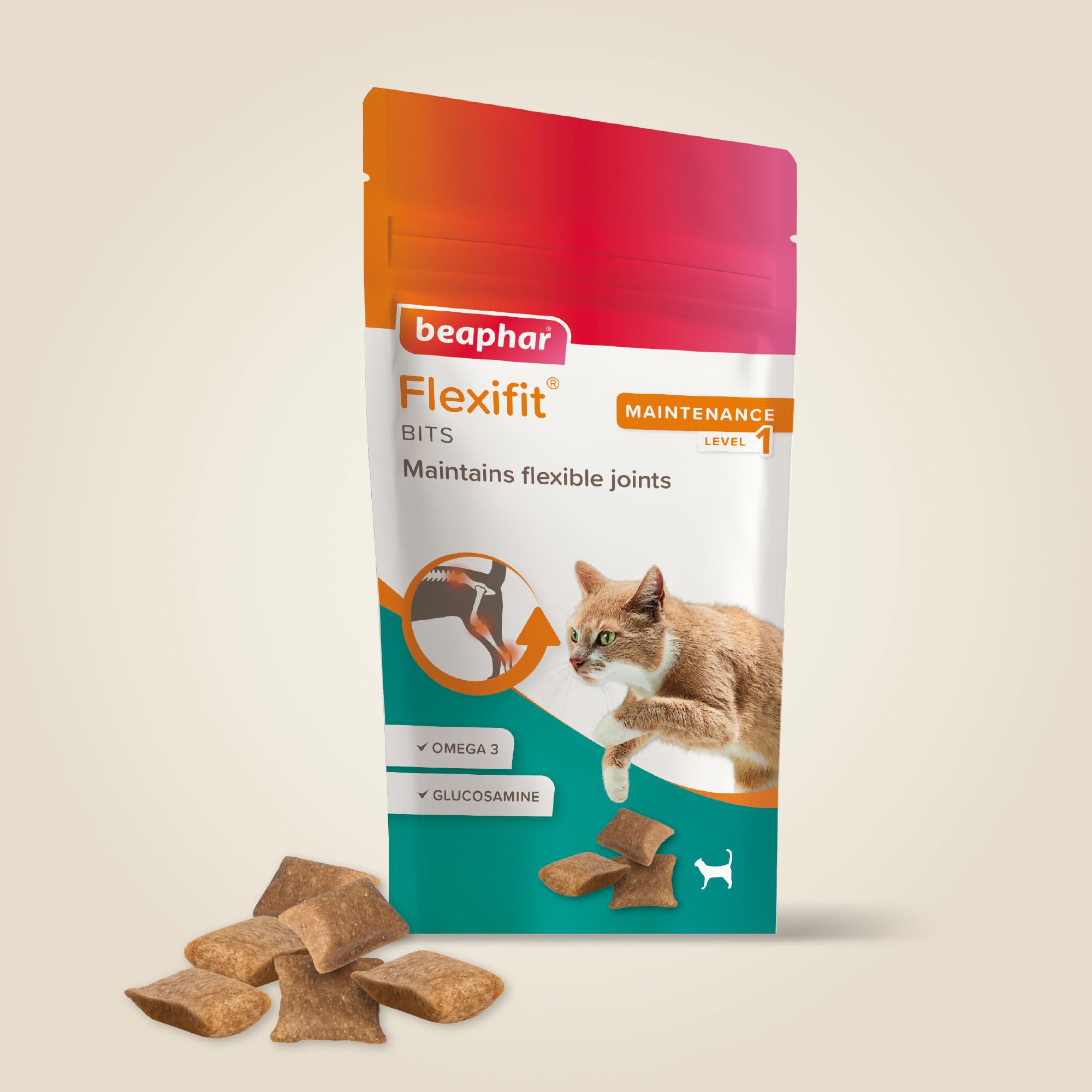 Beaphar Flexifit Joint Care Bits for Cats - Supports Joint Health, Mobility & Strong Bones | 35g