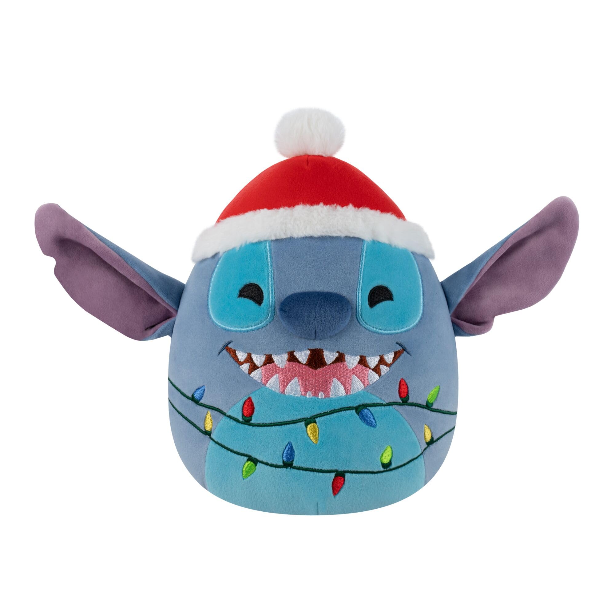Squishmallows 8-Inch Holiday Stitch with Santa Hat - Disney Plush Toy 6