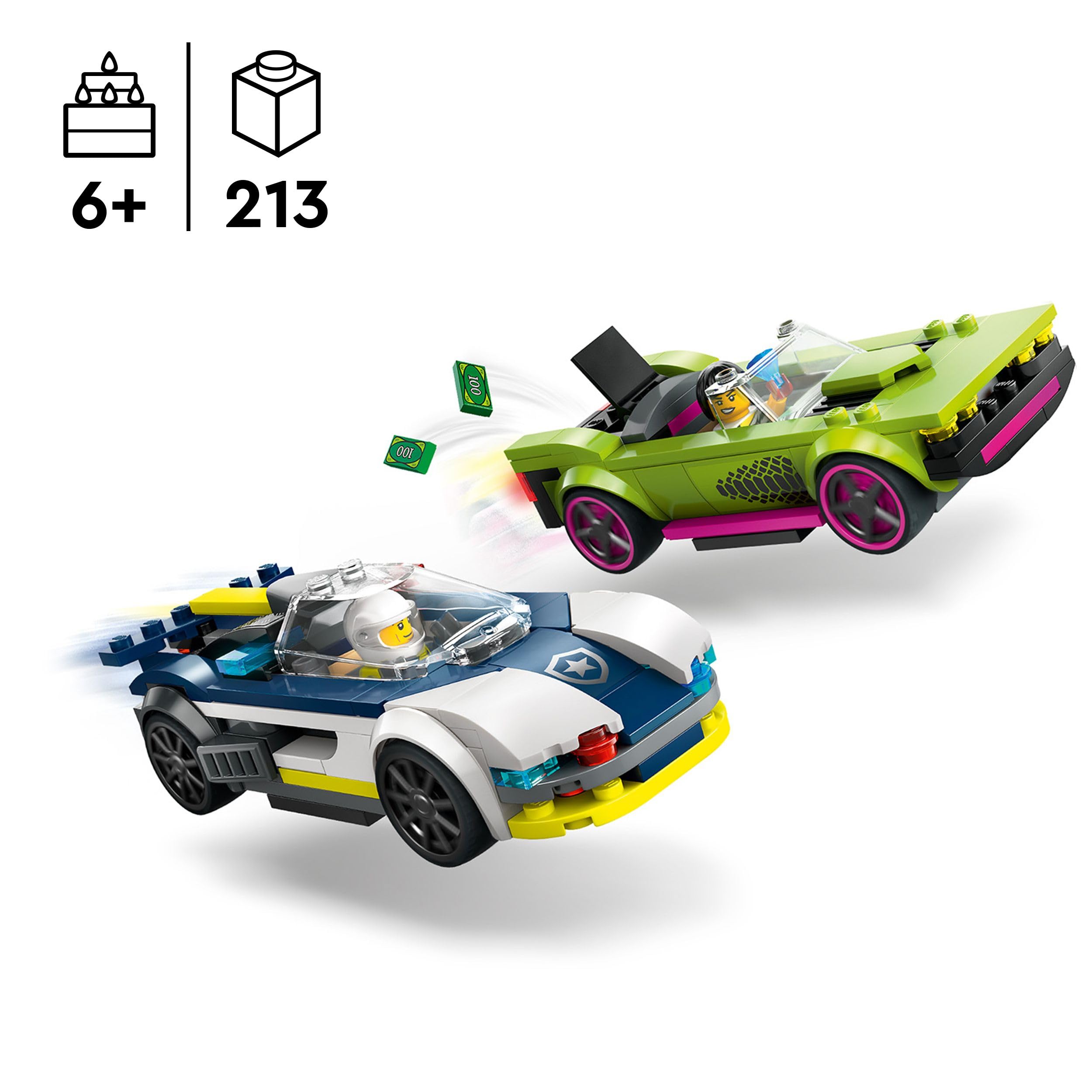 LEGO City Police Car and Muscle Car Chase Building Set | Ages 6+ | Model 60415 3