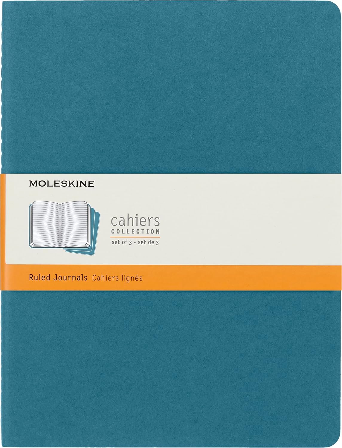 Moleskine Cahier Journal - Set of 3 Notebooks | Ruled Pages | Brisk Blue | X-Large 1