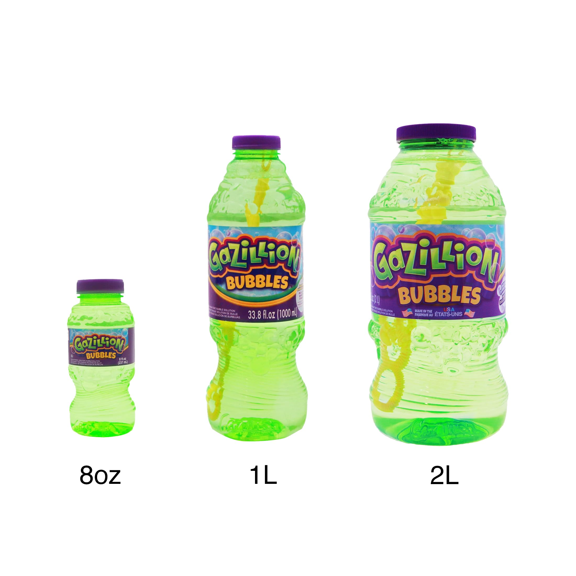 Gazillion Bubbles Original Bubble Solution 2L with 7-in-1 Wand - Non-Toxic, Long-Lasting Bubbles for Outdoor Play 4