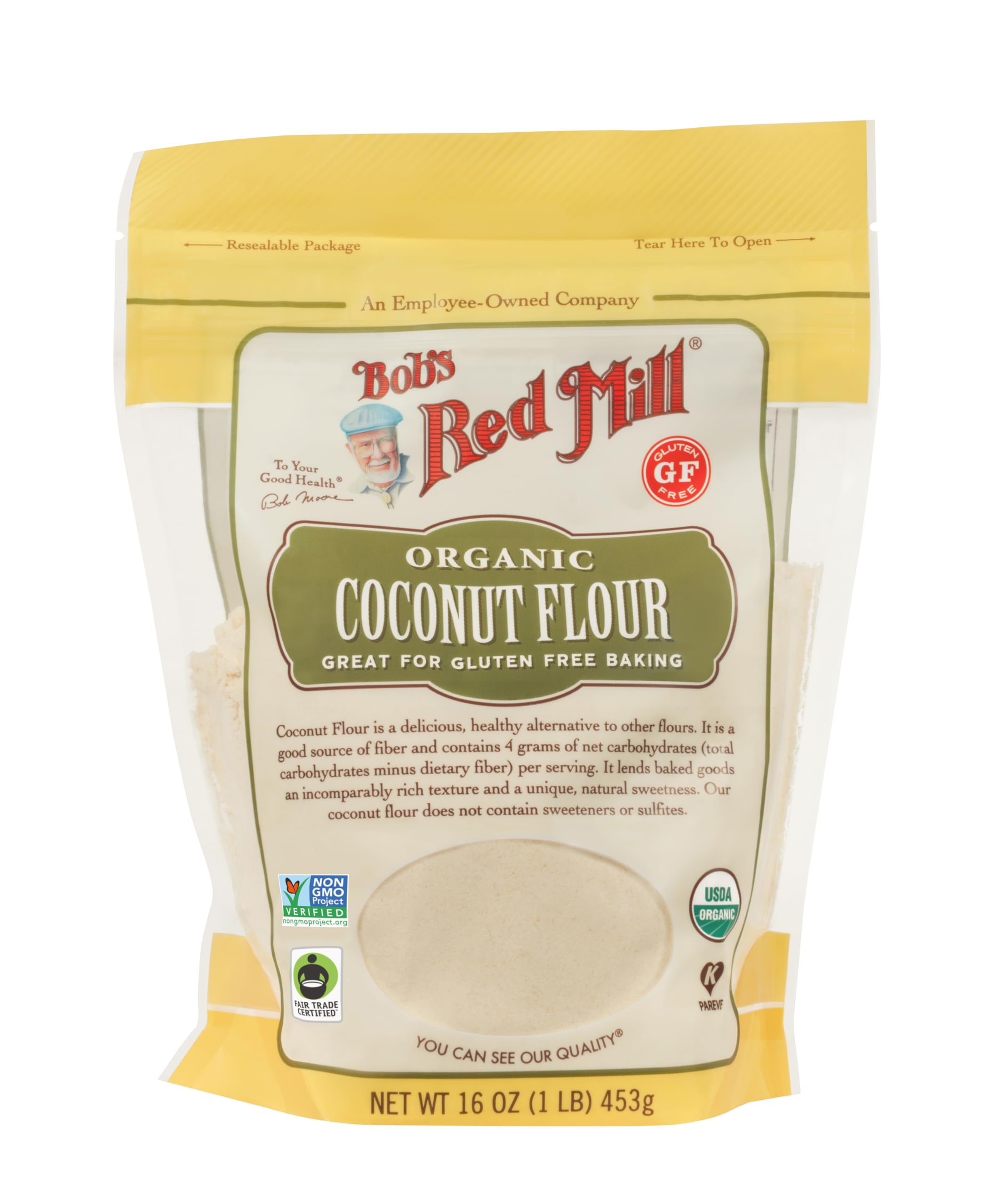 Bob's Red Mill Organic Coconut Flour - Gluten Free Baking Ingredient | 453g Pouch 1