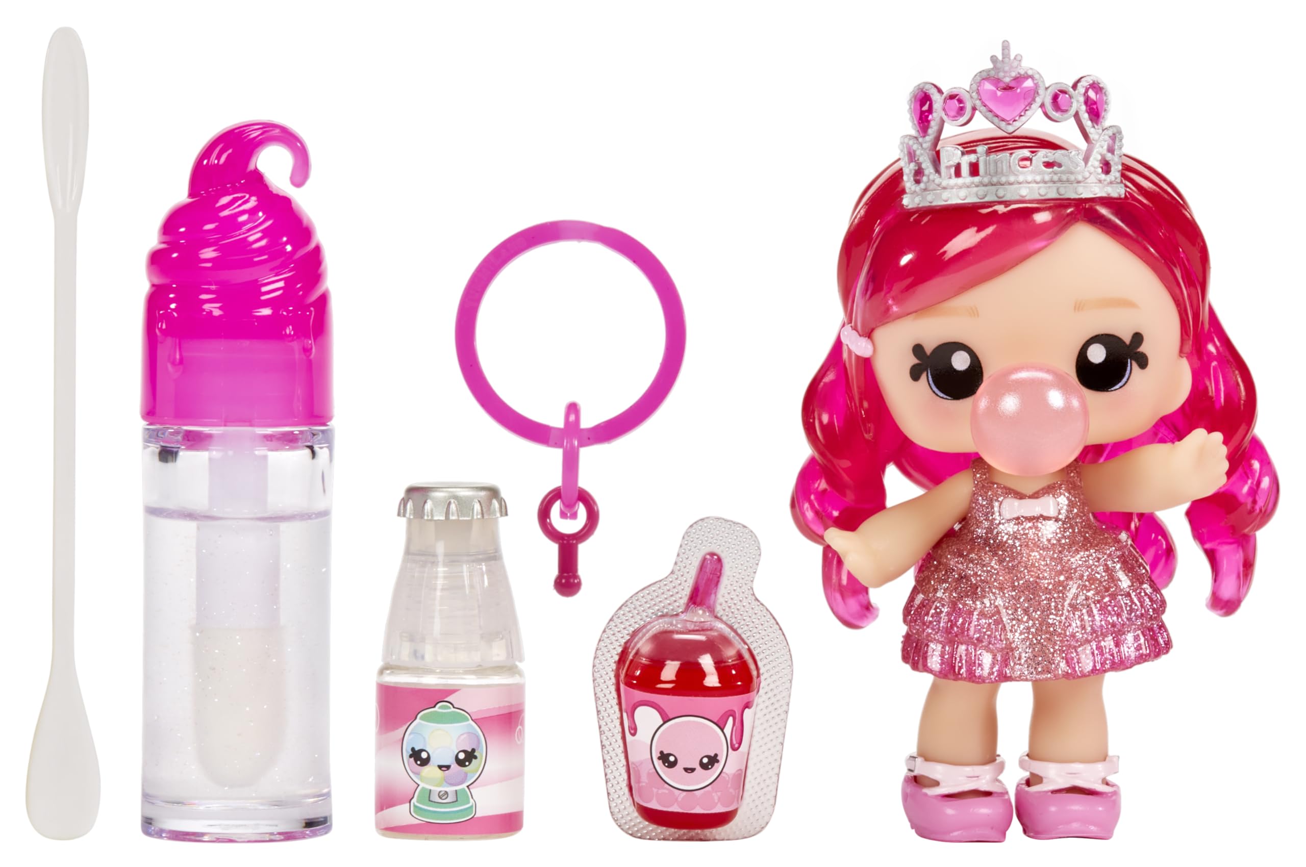 Yummiland Lipgloss-Puppe – Bianca Bubblegum – Duftende DIY-Lipgloss-Puppe mit anpassbarer Mode und Accessoires