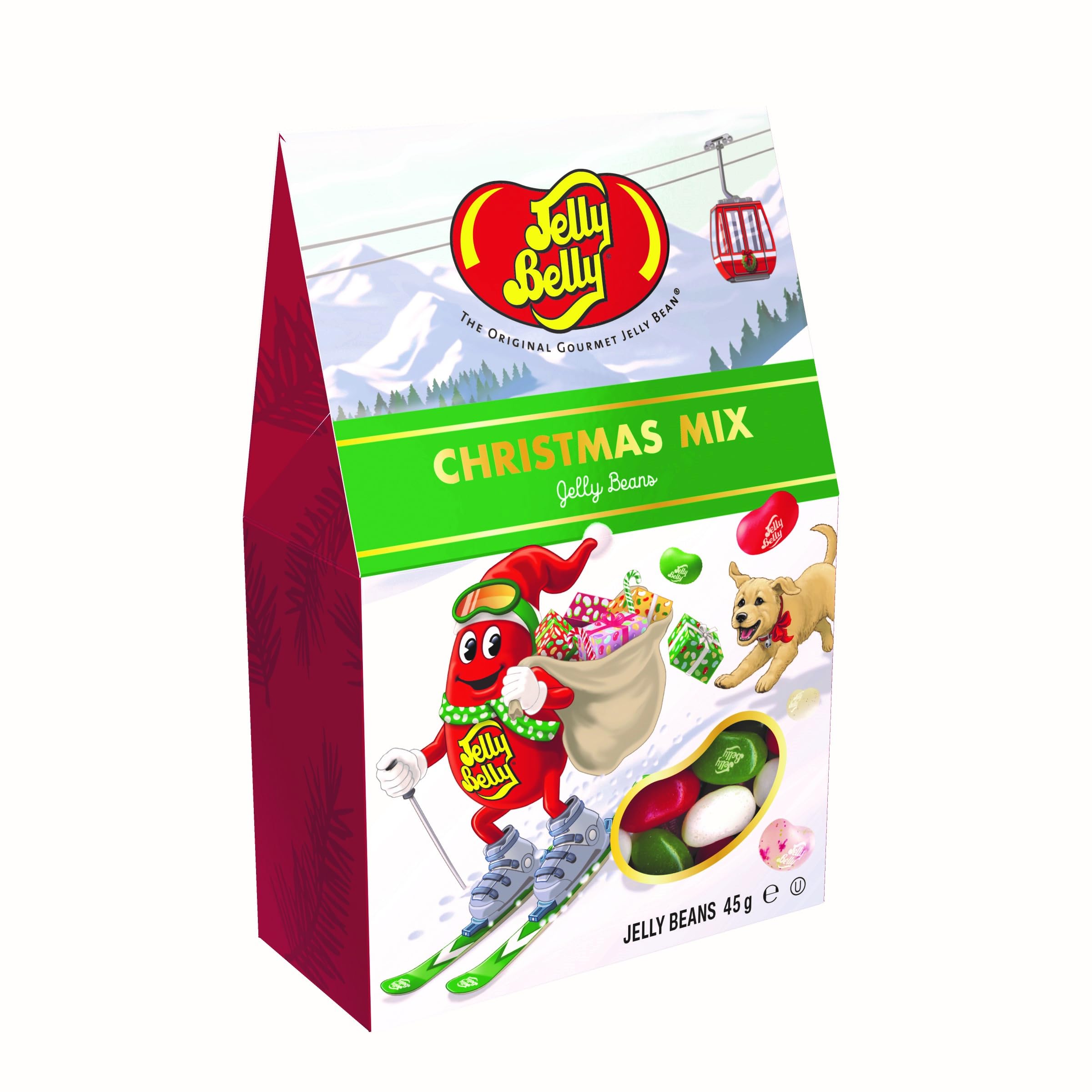 Jelly Belly Christmas Mix Mini Gable Box, 45g - Assorted Jelly Beans