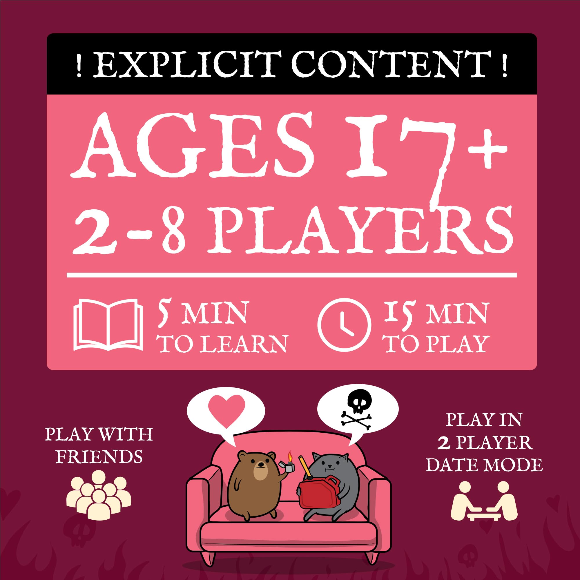 Exploding Kittens Horrible Couple – Extra Horrible Edition Party Card Game | 2-8 Players | Ages 17+ 3