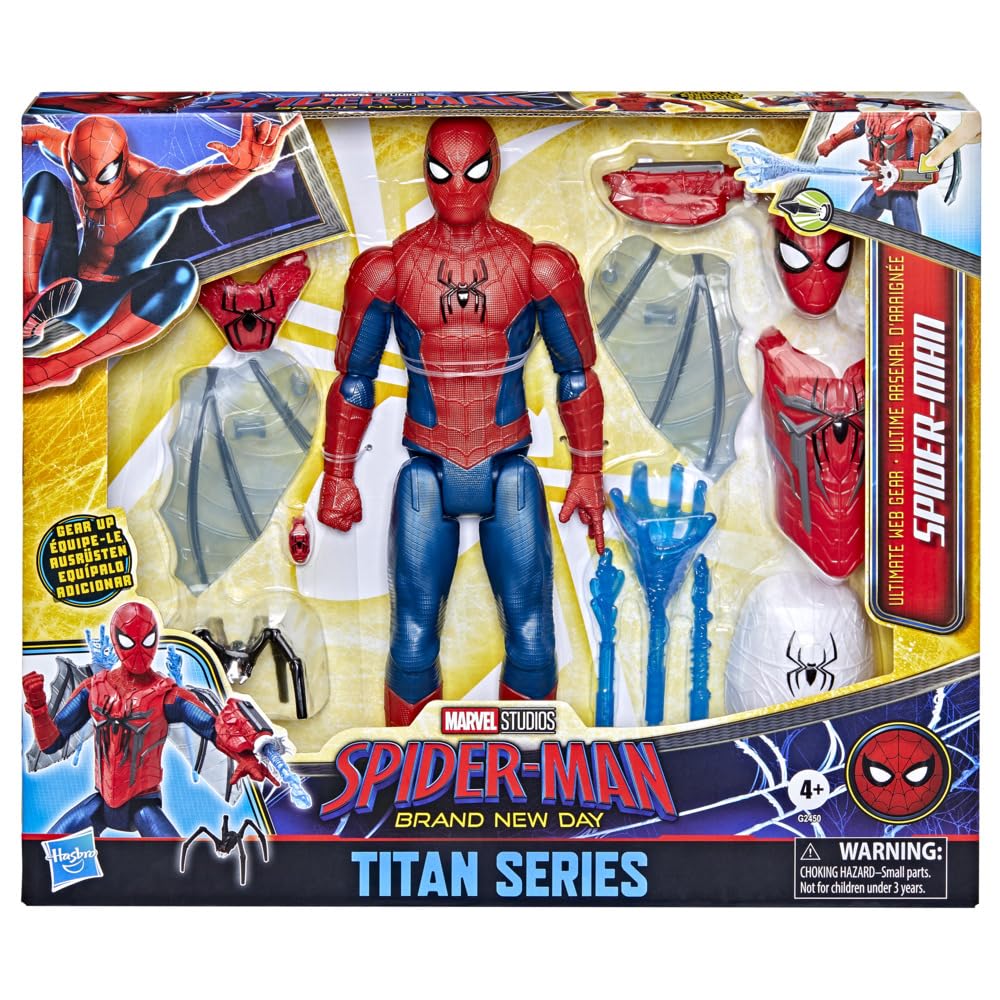 Marvel Spider-Man Titan Series Ultimate Web Gear Action Figure - 29.2cm Tall, 12 Accessories, Ages 4+ 2