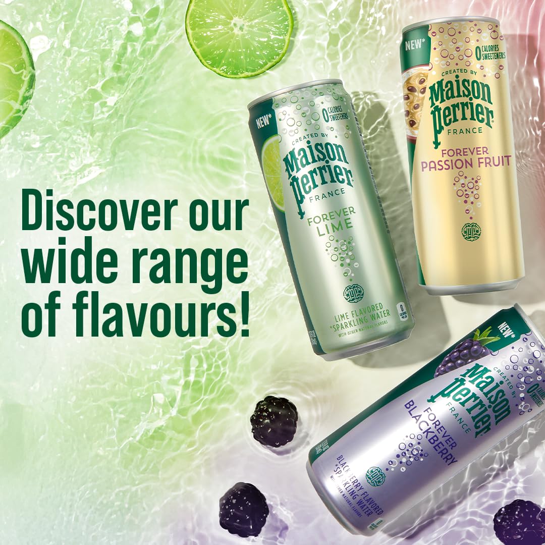 Maison Perrier Blackberry Flavoured Sparkling Water - 4 Cans x 330ml | 0 Calories | Natural Flavours 2