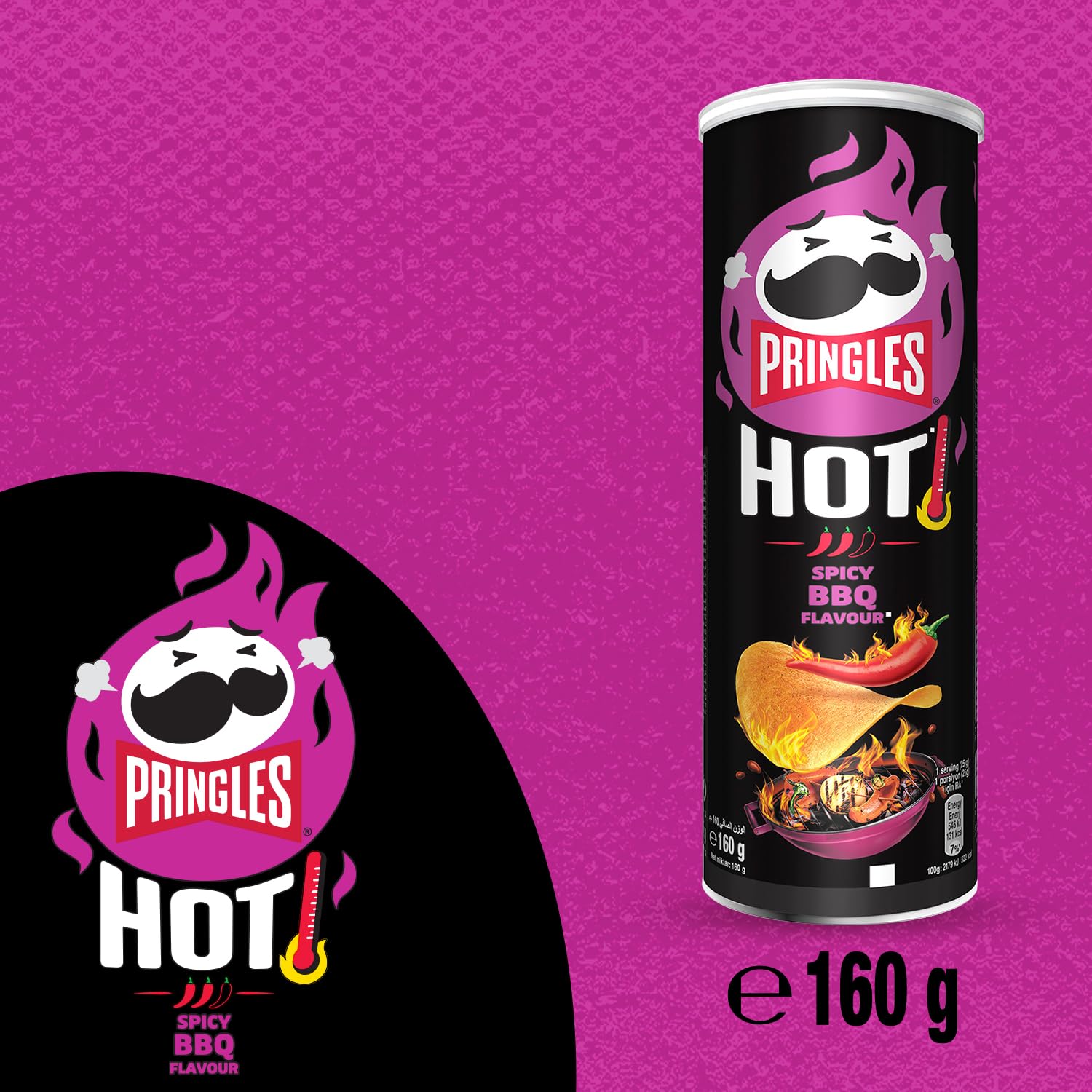 Pringles Hot Smokin BBQ Ribs Flavour Crisps | 160g Tube 5
