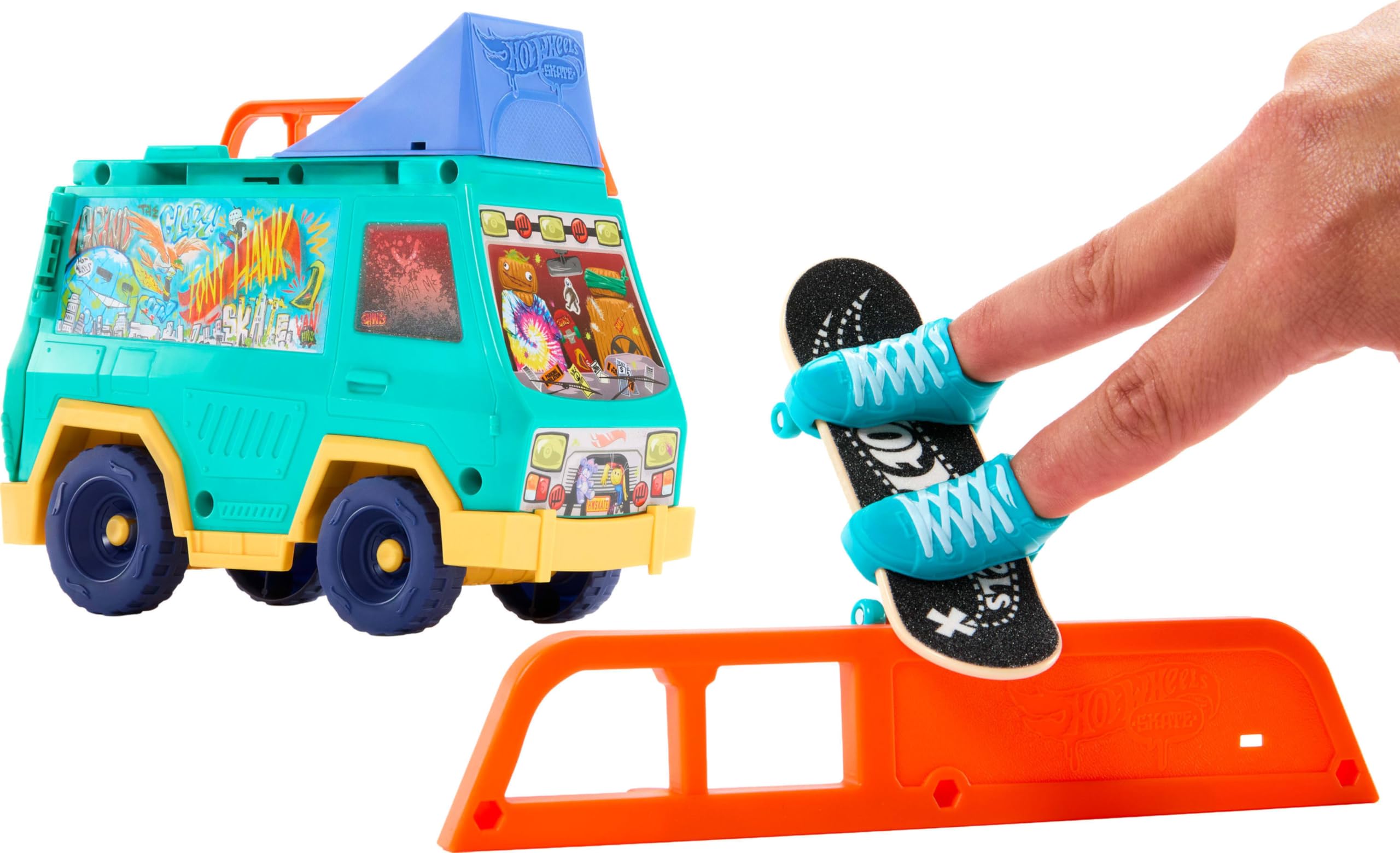 Hot Wheels Skate Skate Van Playset - Exclusive Fingerboard | Multicolor | Model JGG91 2