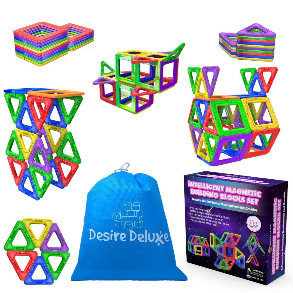 Desire Deluxe Magnetic Building Blocks 30pc Construction Set for Kids Ages 3-9