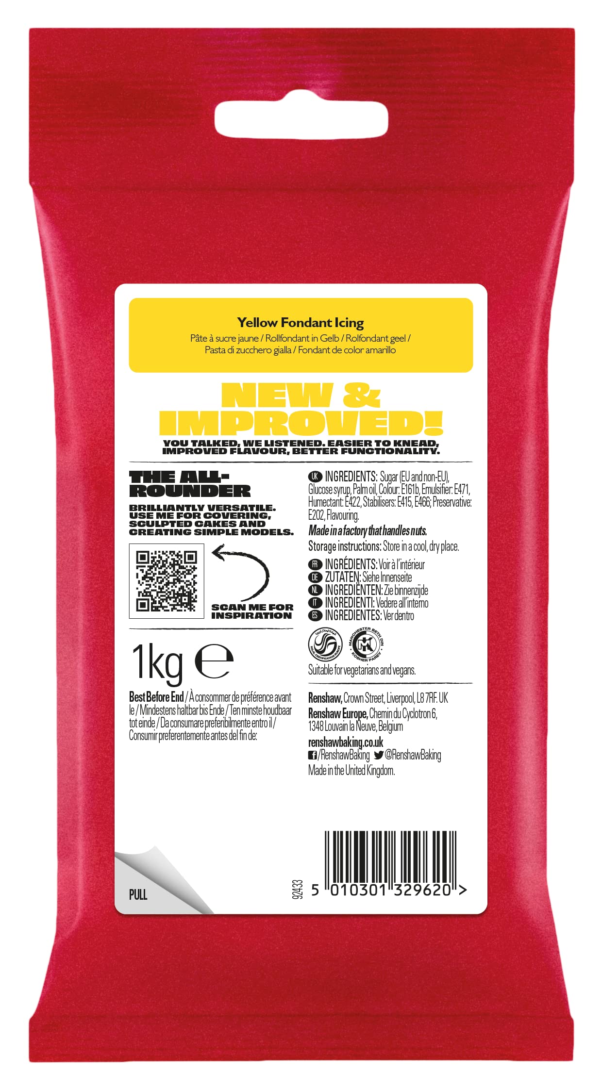 Renshaw Yellow Just Roll With It Fondant Icing, 1 kg 4