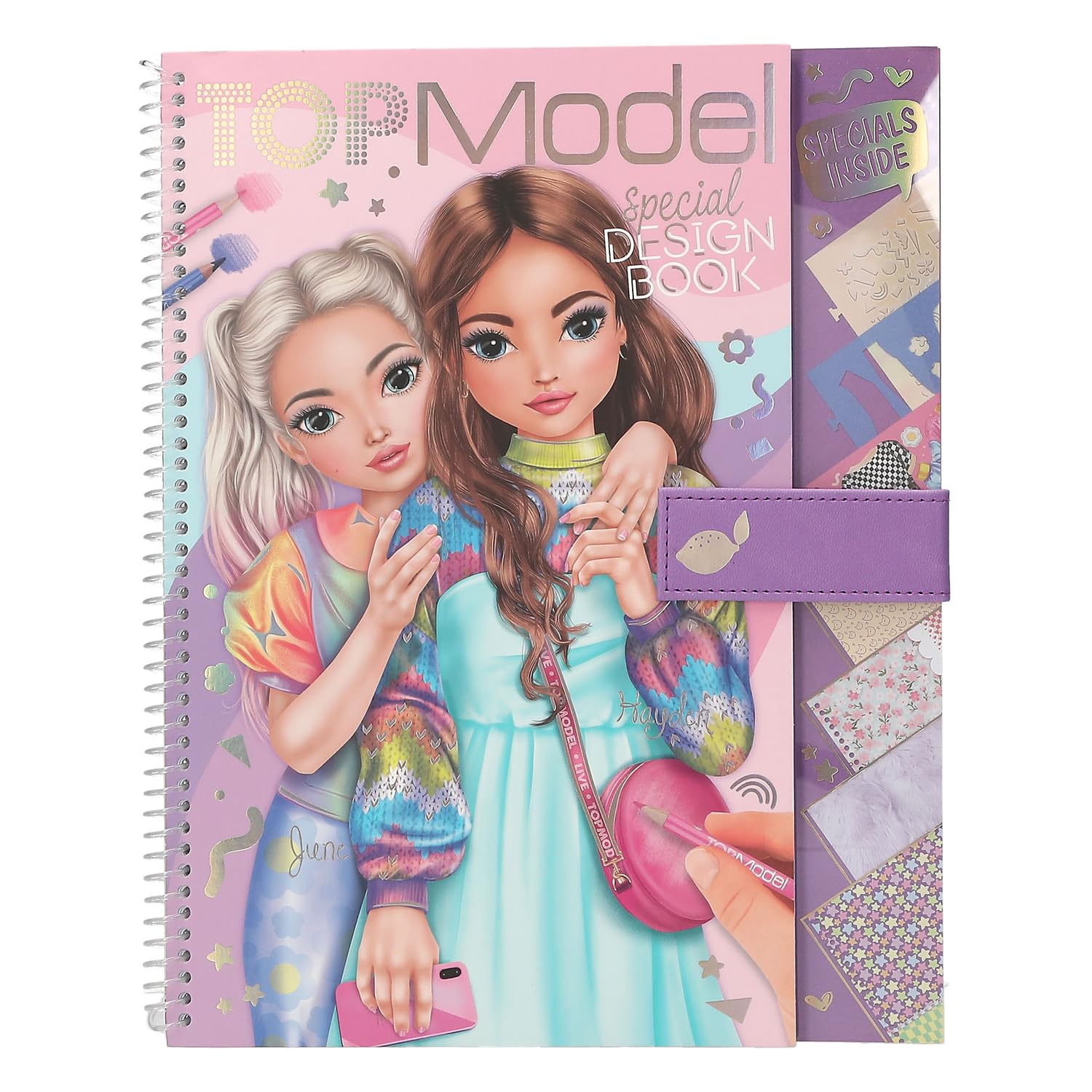 Depesche TOPModel 13584 Colouring Book - 33 Pre-Printed Pages for Design | Includes Stencil & Stickers