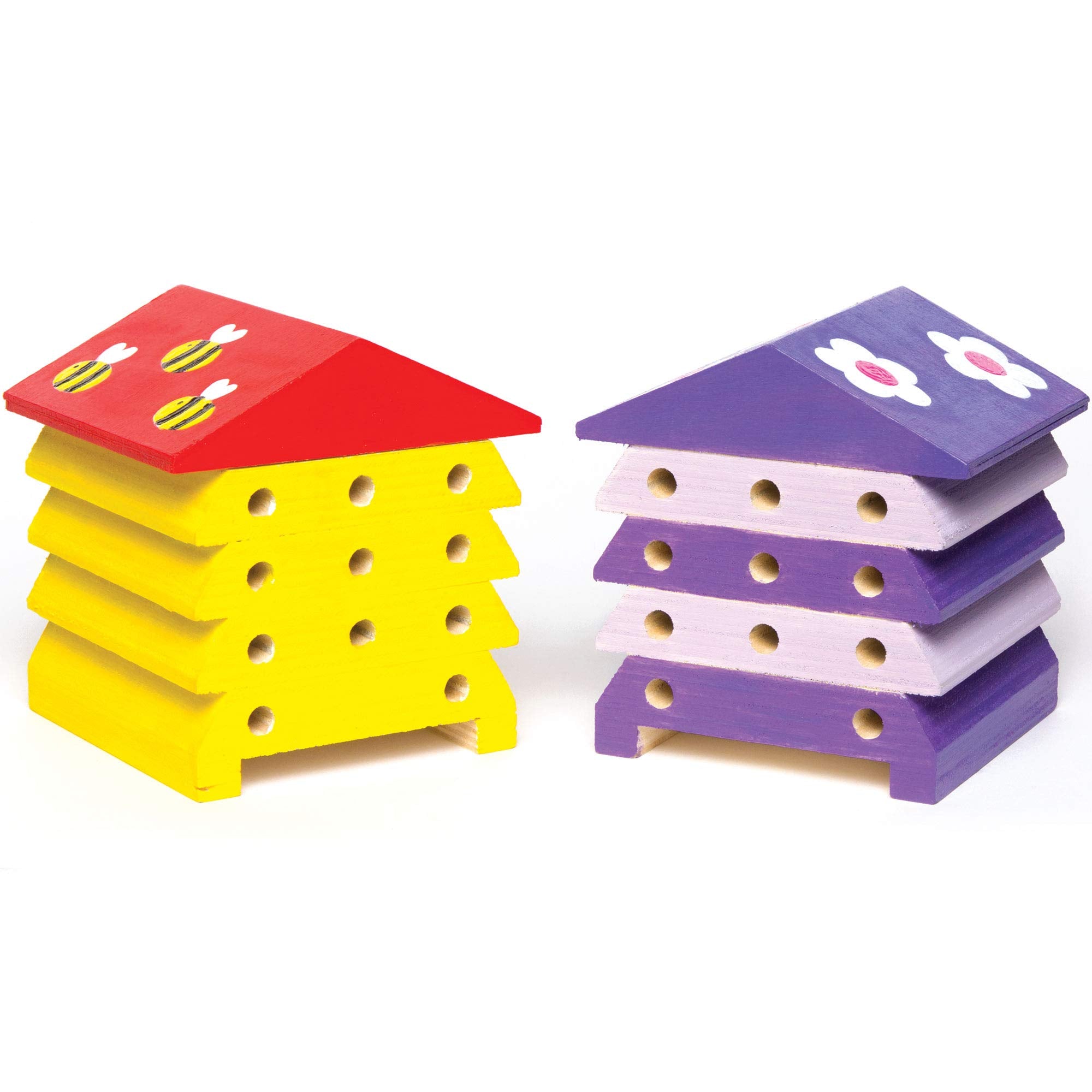 Baker Ross Wooden Bee Houses AC805 - Pack of 2 for Kids Crafting | 11 x 10.5 cm 3