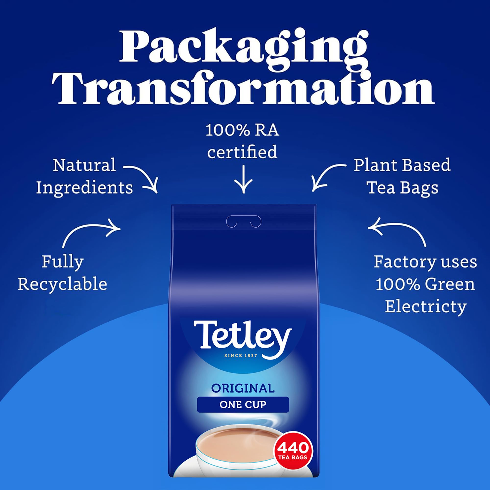 Tetley Black Tea Bags - 440 Count Value Pack | Rainforest Alliance Certified 4