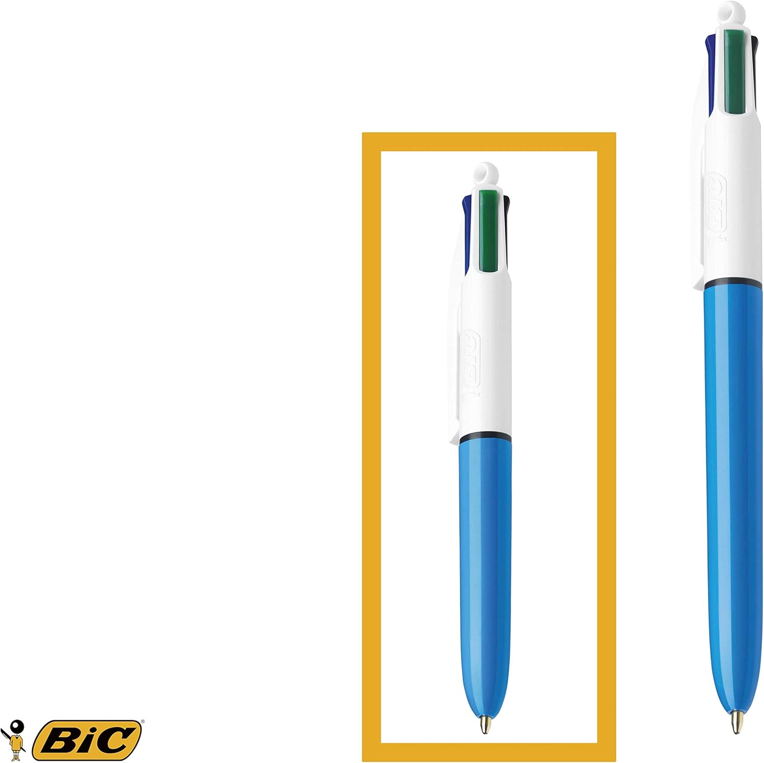 BIC 4 Colours Family Pen Pack of Retractable Ballpoint Pens with Four Ink Colours, Set of 4 (2 Mini, 2 Original) 5