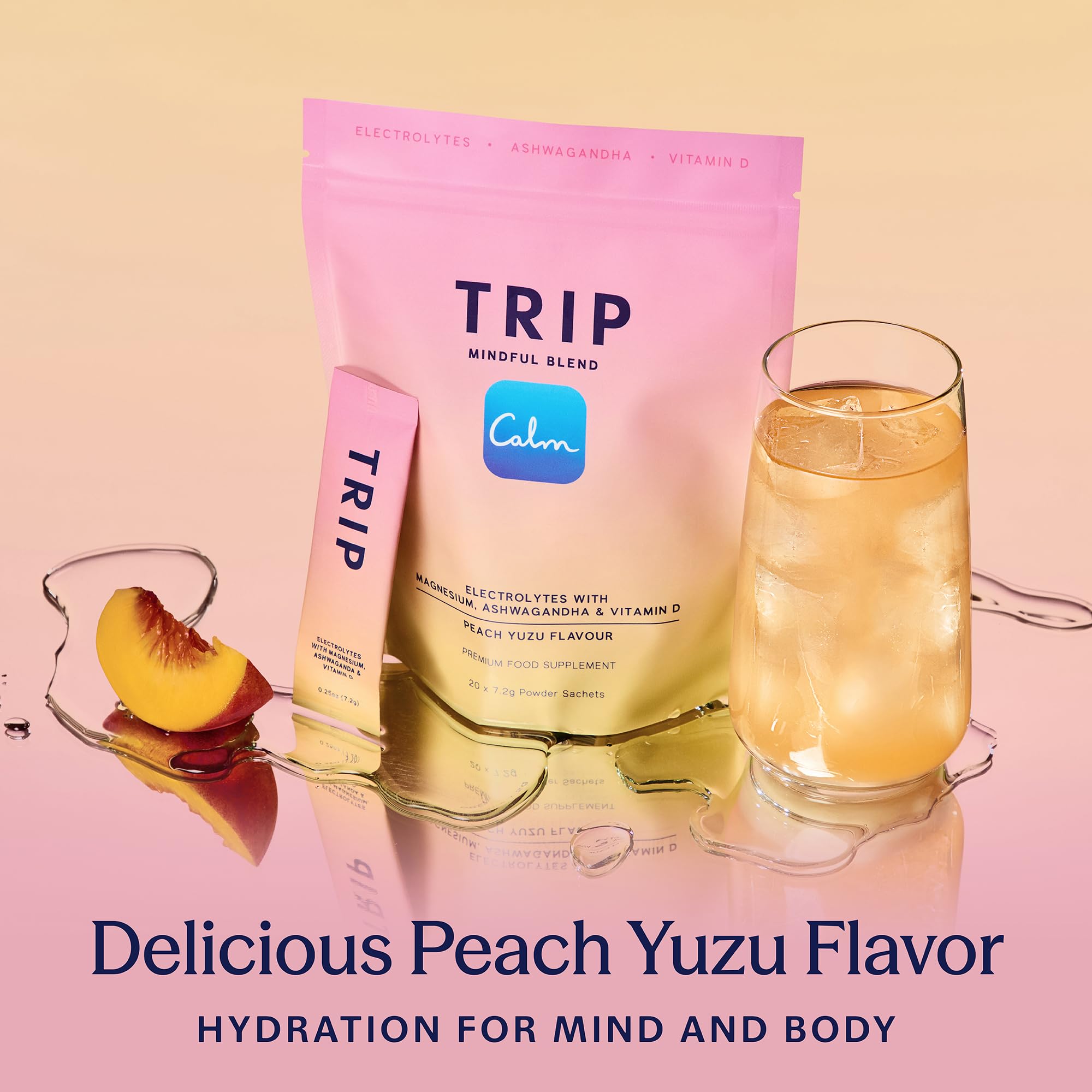 TRIP Peach Yuzu Electrolyte Powder - Daily Hydration with Sodium & Magnesium | 20 Servings 5